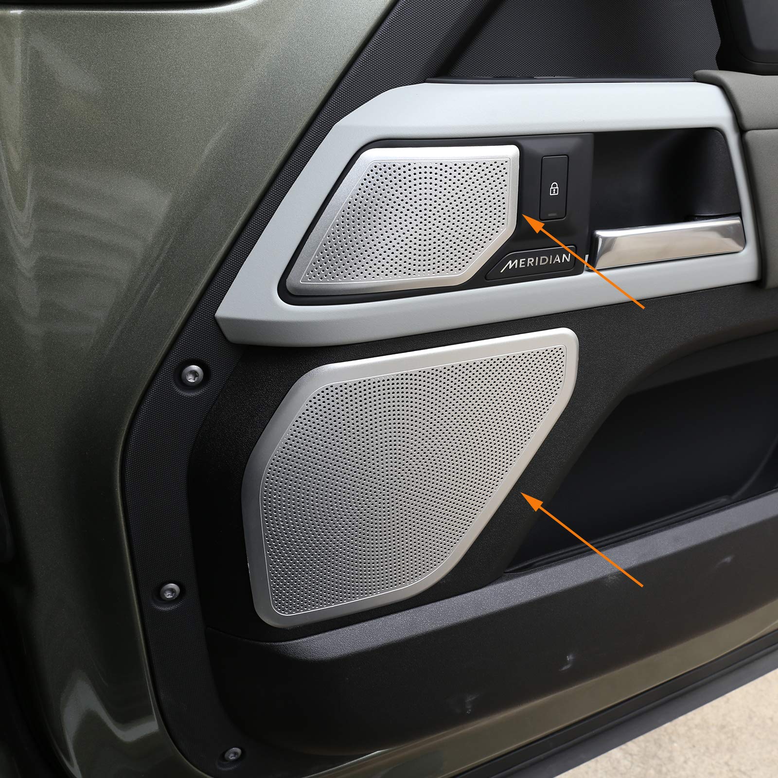 Premium Alloy Car Door Speaker Cover & Tweeter Audio Trim for Land Rover Defender 110 (2020 Model) - Enhances Sound Quality & Interior Aesthetics for Off-Road Adventures & Daily Commutes