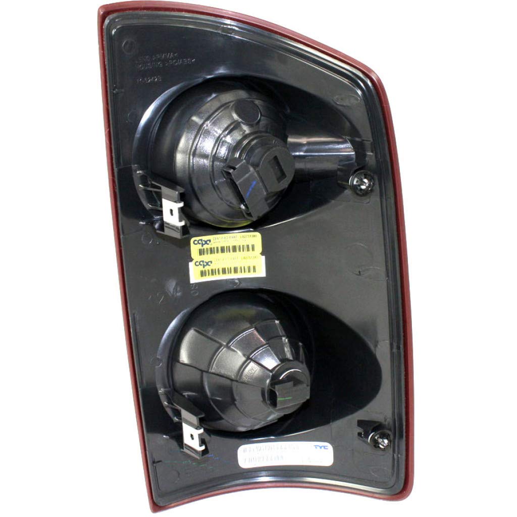 2007-2008 Dodge Pickup Tail Light Assembly - Driver & Passenger Side with Bulbs | CAPA Certified CH2800165, CH2801165 | Replacement for 55277303AC, 55277302AC | Perfect for Night Driving & Enhanced Vehicle Safety