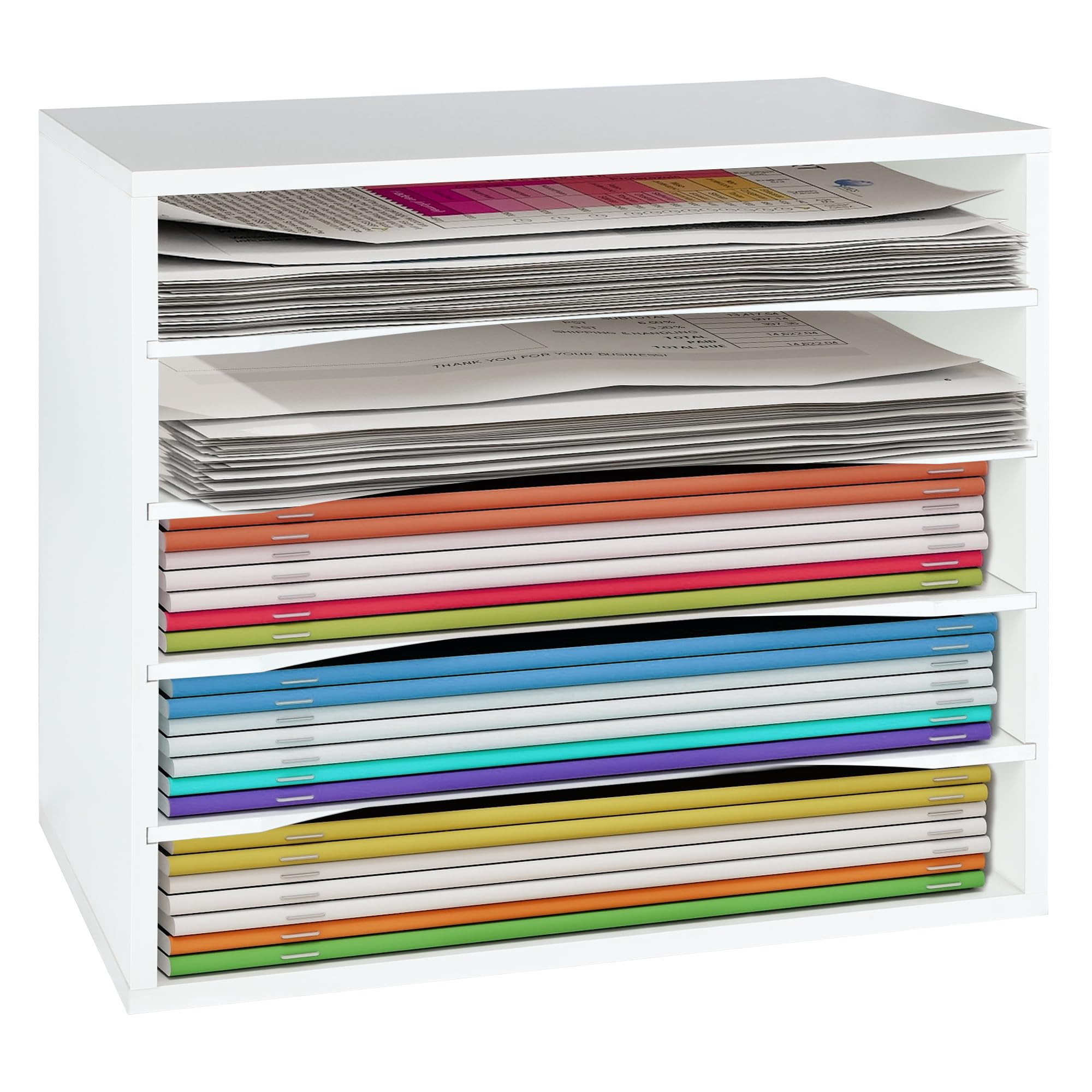 Wooden Desk Paper Organizer with Adjustable Shelves - Letter Tray File Sorter for Office & Home Storage | Perfect for Organizing Documents, Mail, and Office Supplies on Your Workspace