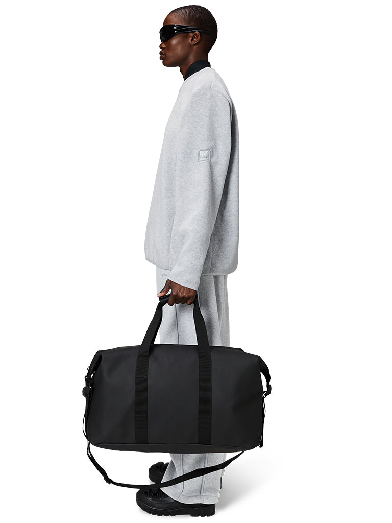 Rains Hilo Weekend Bag - Waterproof Travel Duffle for Gym, Work & Overnight Trips | Stylish Black Carry-On Luggage for Men & Women