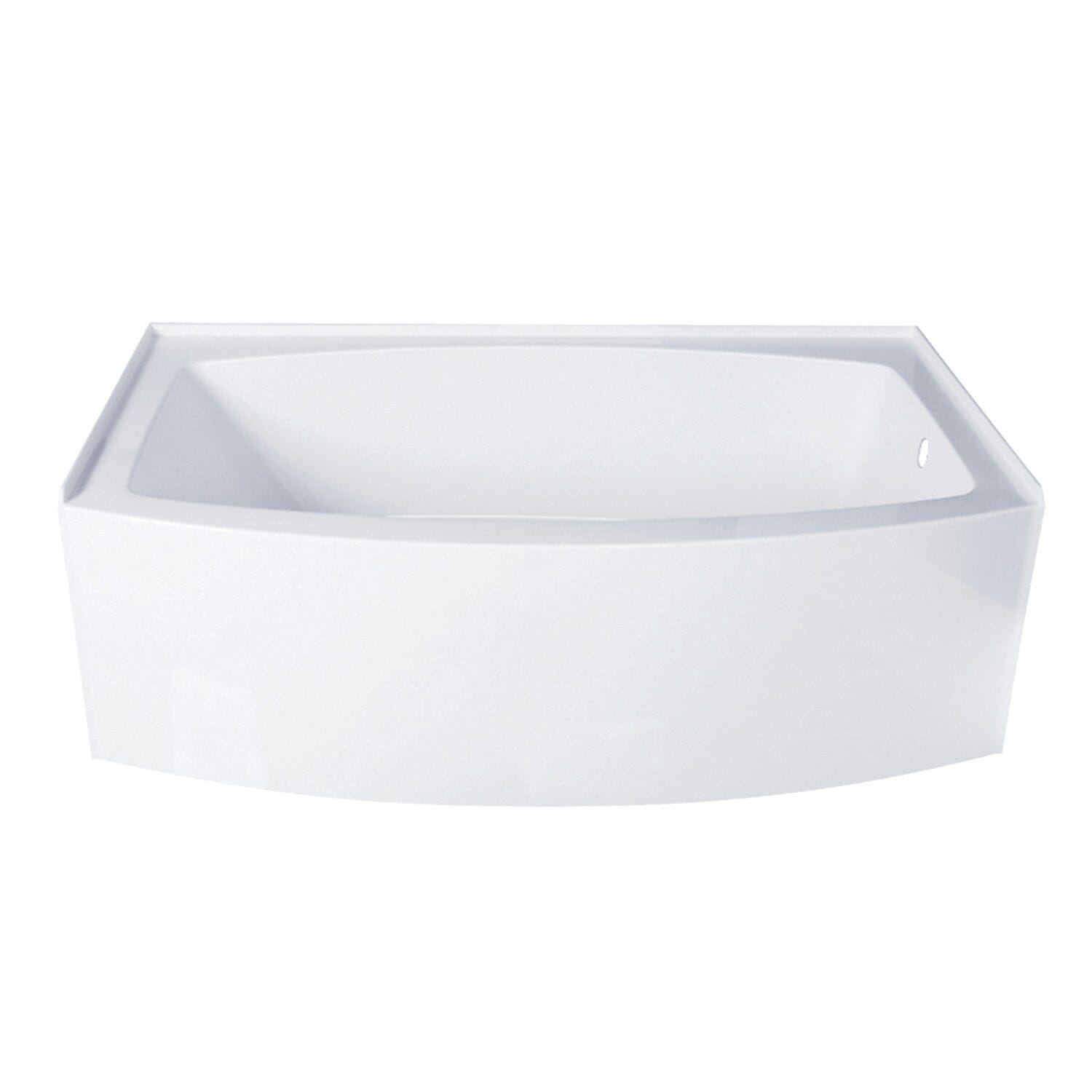 Aqua Eden 66 Inch Acrylic Curved Rectangular Apron 3 Wall Alcove Bathtub - Right Hand Drain - Perfect for Modern Bathroom Renovations & Spa-Like Retreats