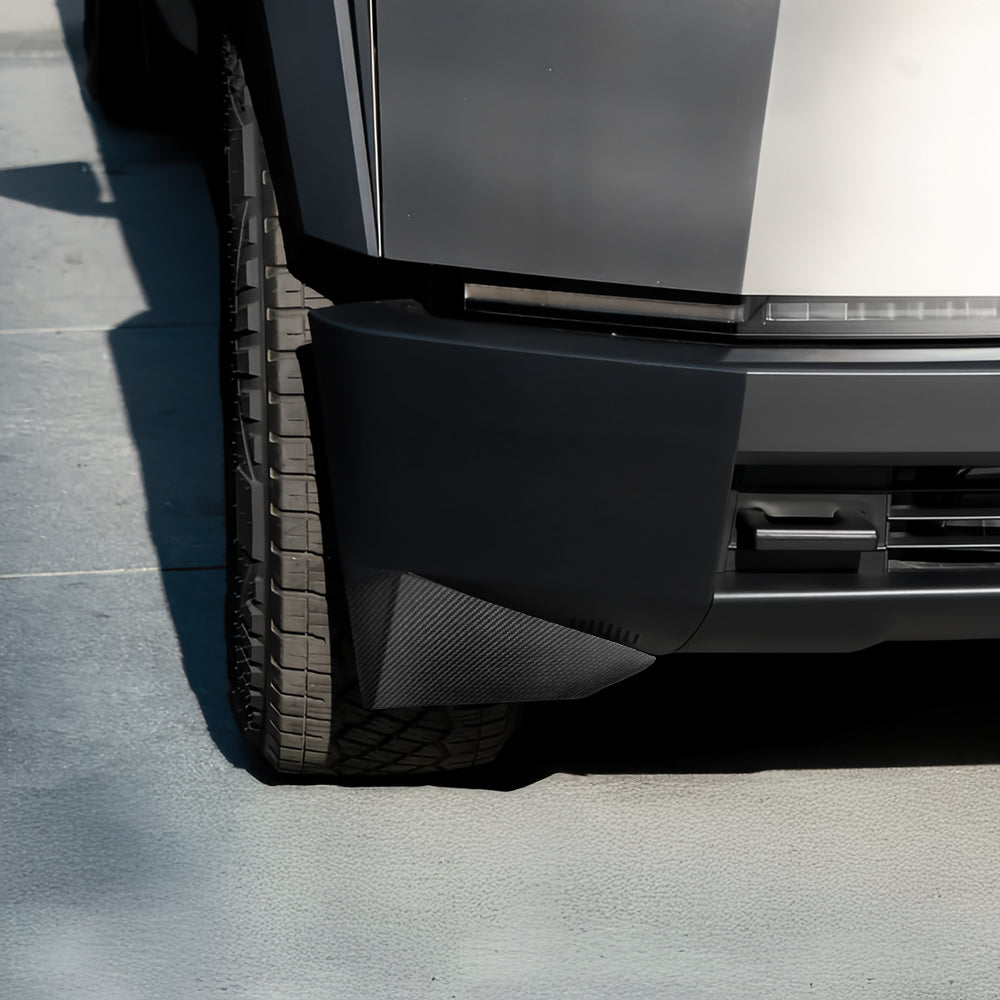 Premium Real Carbon Fiber Tesla Cybertruck Wheel Fairings (Mud Flaps) Overlay Kit - Durable Exterior Upgrade for Enhanced Style & Protection - Perfect for Off-Roading, Daily Driving & Car Shows