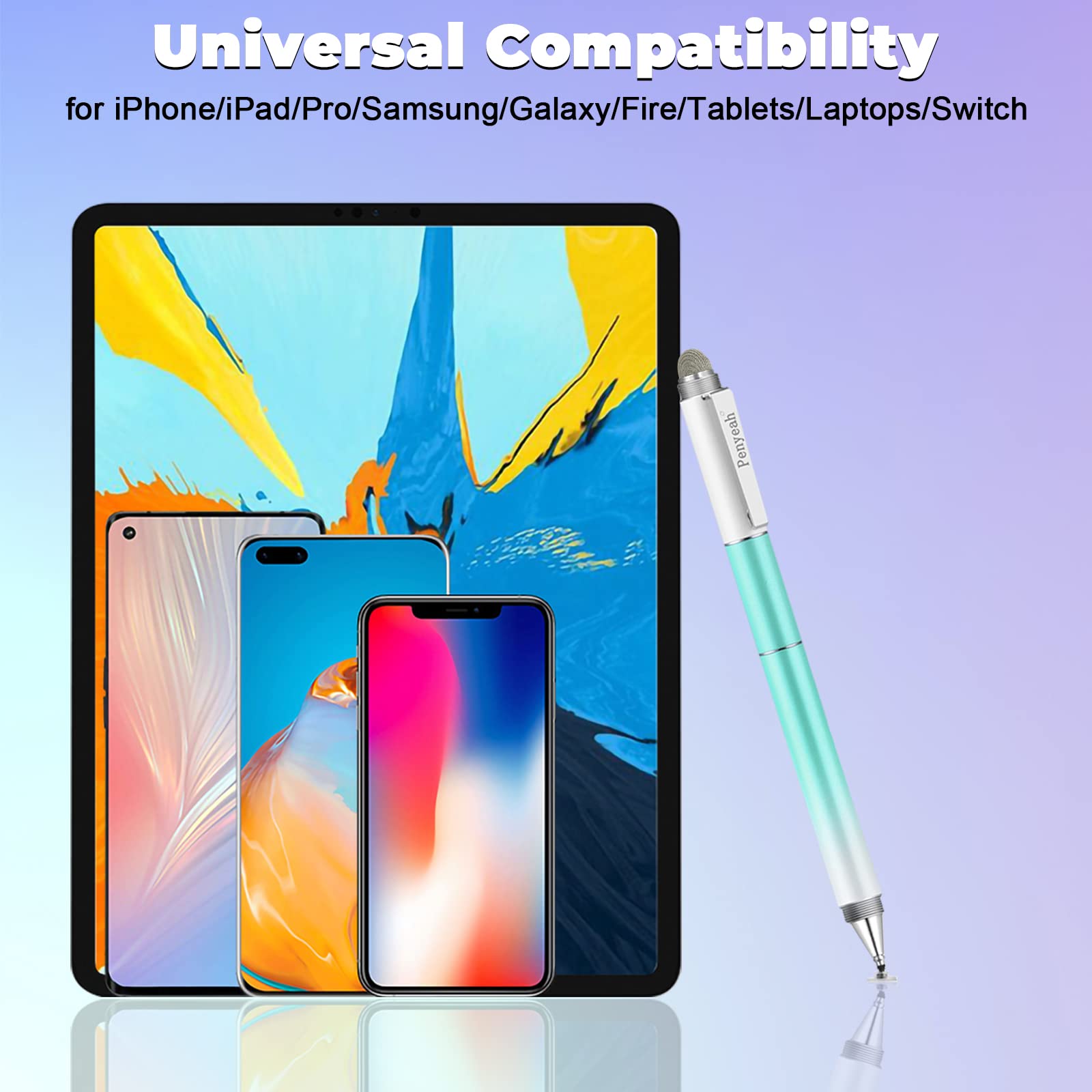 Penyeah 4-in-1 Universal Capacitive Stylus Pen for iPad, iPhone, Samsung & Android Devices - Compatible with All Touch Screens - Dream Blue - Perfect for Drawing, Note-Taking & Digital Signatures