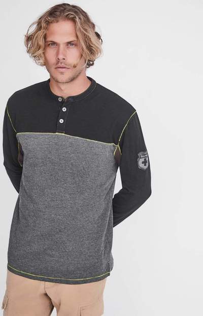 Men's Alp N Rock Lukas Henley Shirt - Comfortable Casual Button-Up for Outdoor Adventures & Everyday Wear