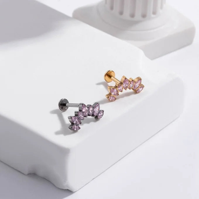 16G Sparkly CZ Titanium Lip Stud Labret Back Stud - Body Jewelry for Piercing | Perfect for Everyday Wear, Parties & Special Occasions
