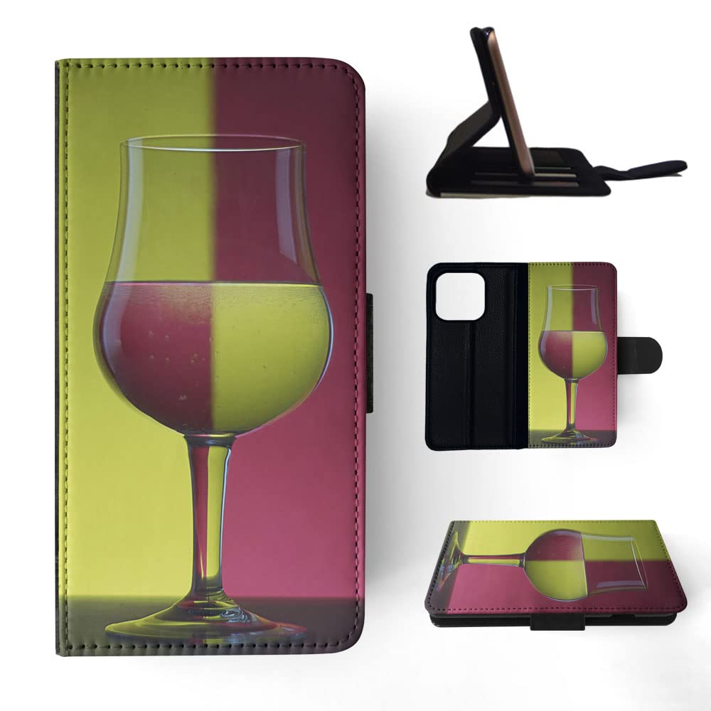 Premium Flip Wallet Phone Case with Wine Glass Holder for Apple iPhone 13 Pro - Stylish & Functional Accessory for Parties, Travel, and Nightlife