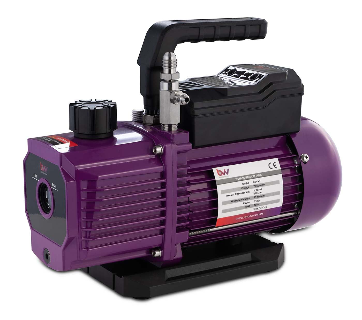 BVV V4D 4CFM Two Stage Vacuum Pump - High Performance HVAC Refrigeration Air Conditioning Tool for AC Repair & Maintenance