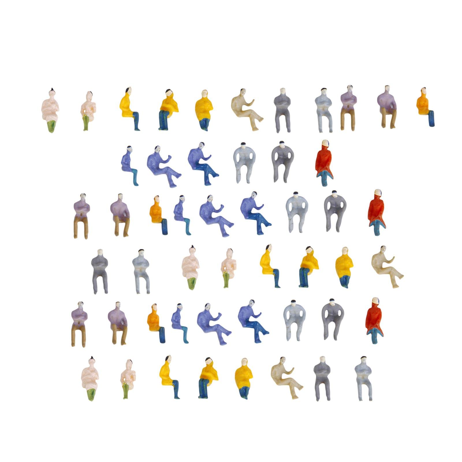 1/100 Scale Model Train Railroad Painted Seated People Figures - Realistic Miniature Figures for Model Railways, Dioramas & Sandtable Scenes - Perfect for HO Scale Train Layouts, Architectural Models & Wargaming Terrain