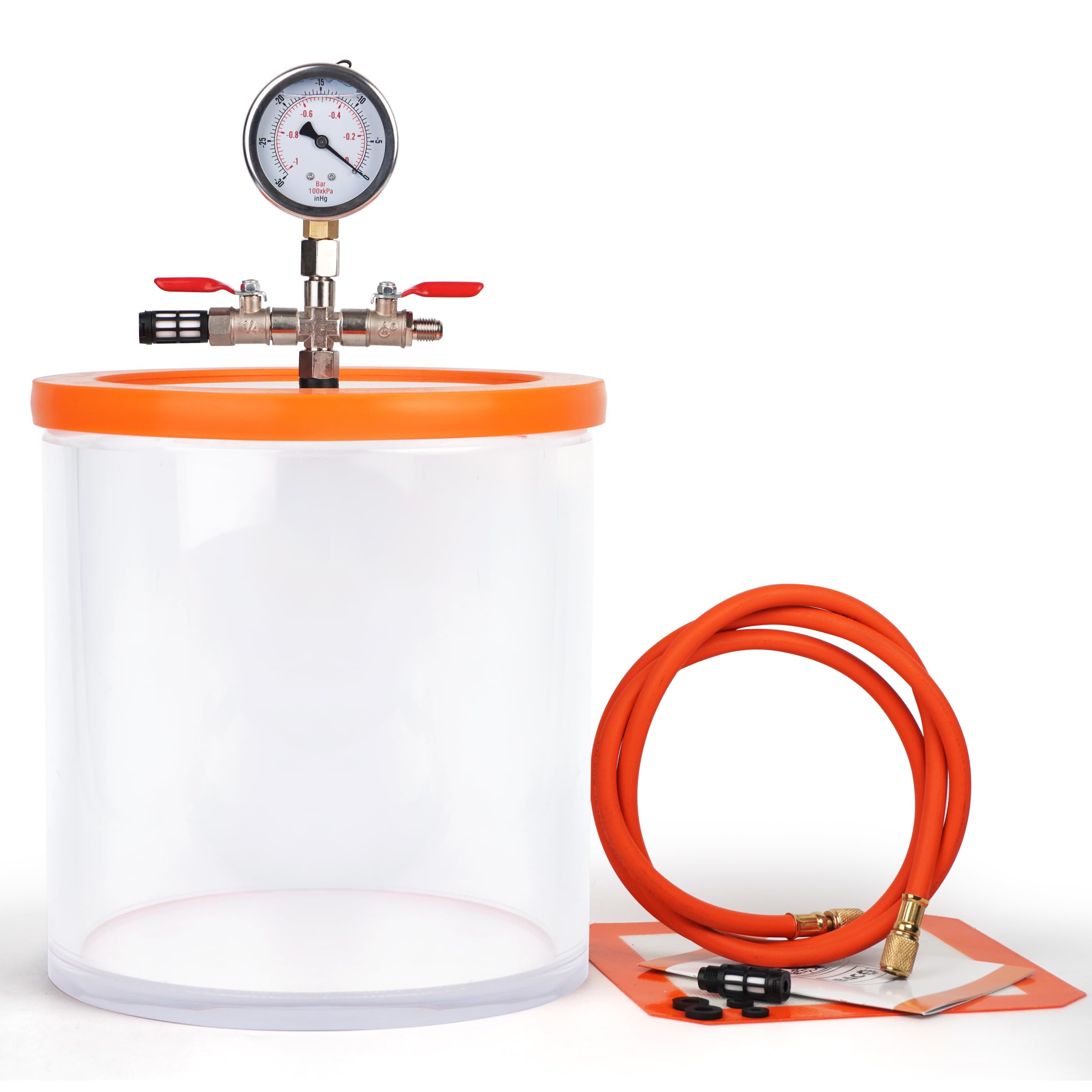 BACOENG 3 Gallon Vacuum Chamber Kit for Resin, Silicone & Epoxy Degassing - Clear Acrylic Vacuum Pot for Mold Making, Casting & DIY Crafts (Perfect for Jewelry, Art Projects & Industrial Applications)