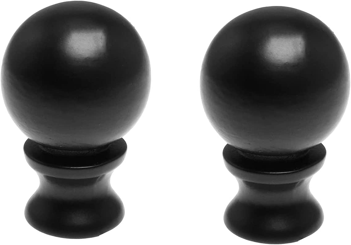 2-Pack 1.5 Inch Oil Rubbed Black Steel Ball Lamp Finials - Decorative Knob for Lamp Shades & Harp Holders - Perfect for Table Lamps, Floor Lamps & Chandeliers