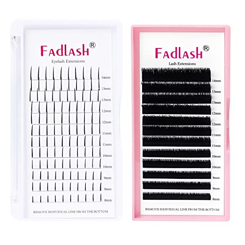 Premium Eyelash Extensions - D Curl Mixed Tray Fairy Lashes with Volume & Super Thick Spikes | Double Layer Easy Fan Lashes in .05 & .07 Thickness | Faux Mink Lashes for Dramatic Eye Makeup | Perfect for Weddings, Parties & Special Occasions