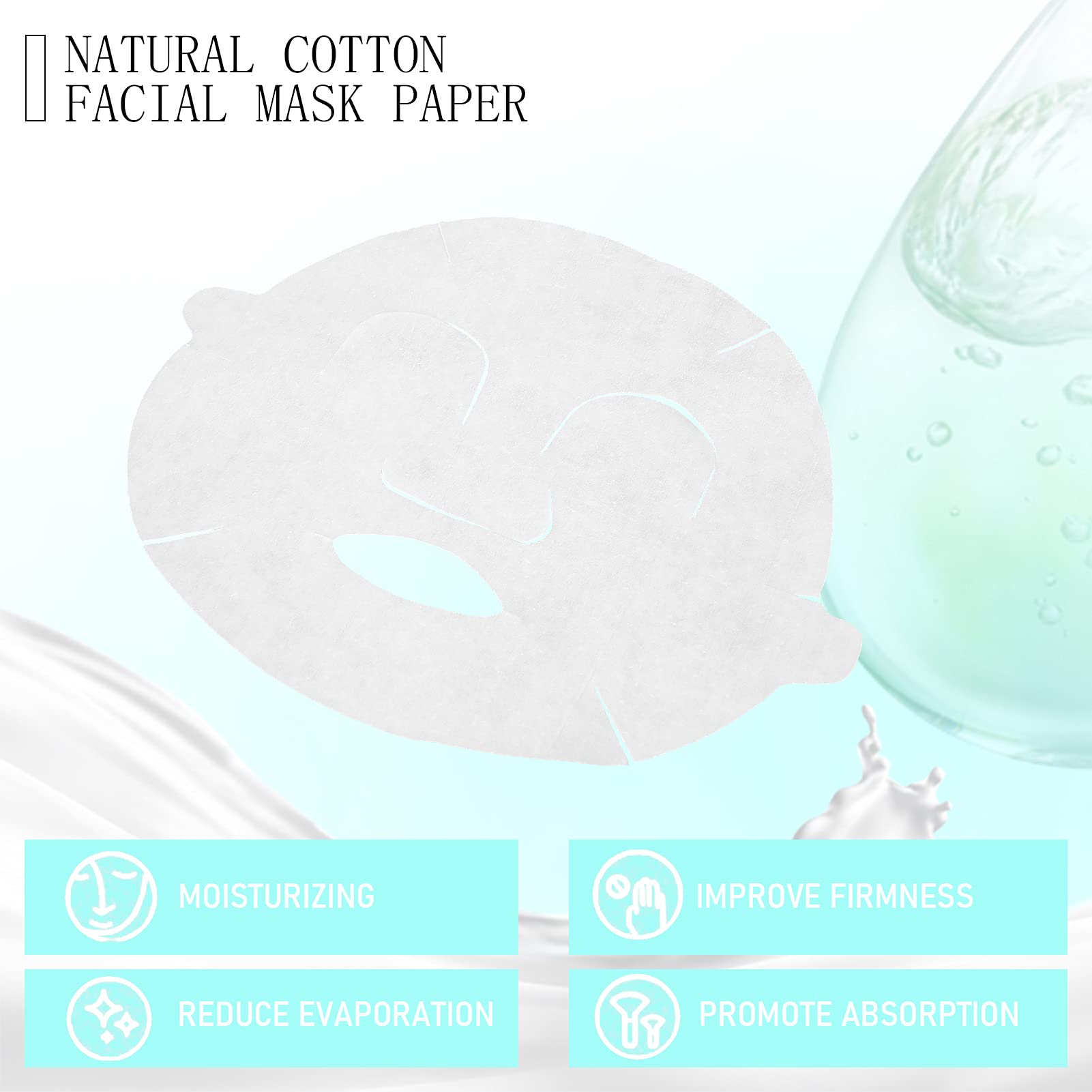 Premium DIY Facial Paper Masks - Hydrating & Moisturizing for Dry Skin Care, High Density Material - Perfect for Spa, Travel & Daily Skincare Routine