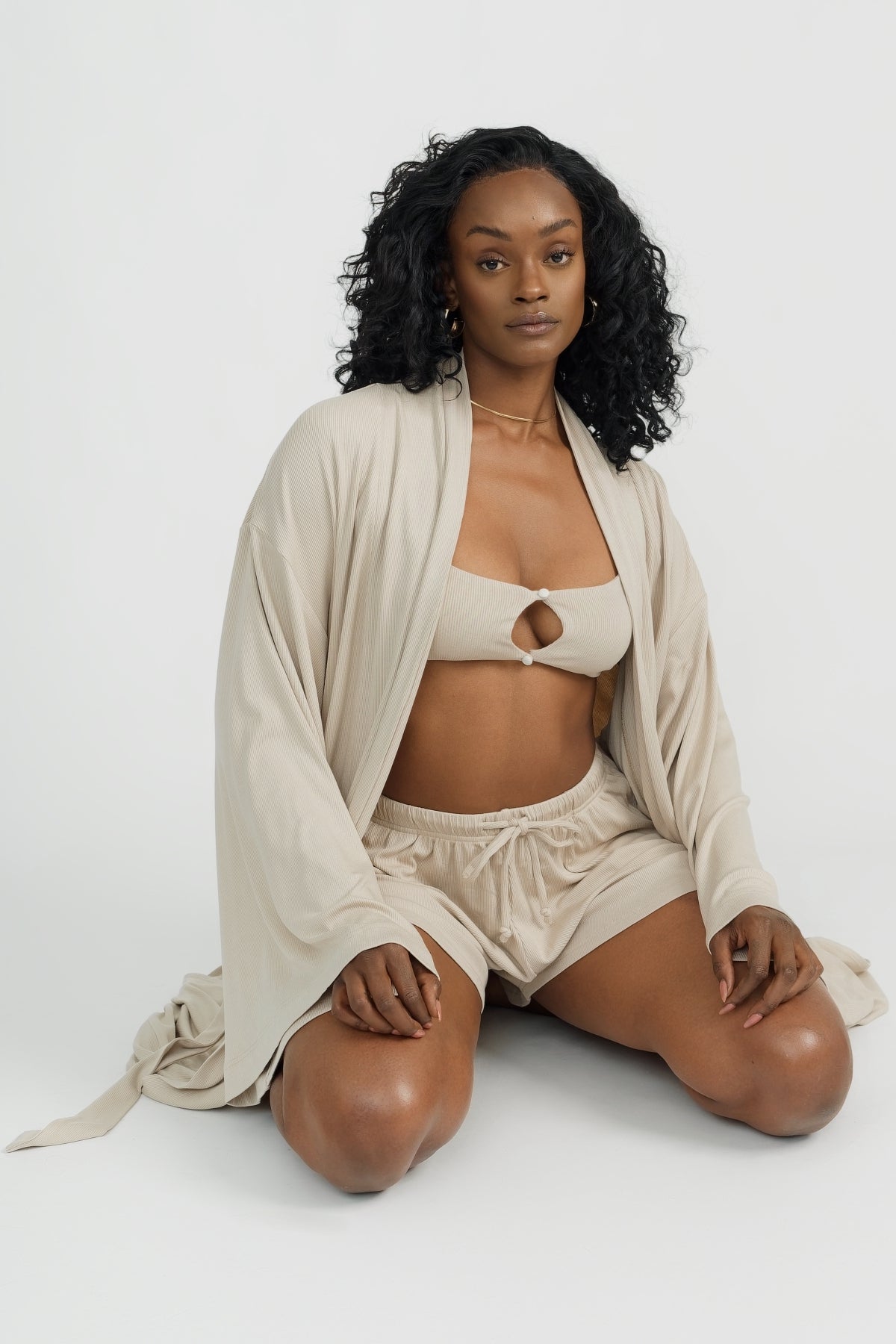 Lina Robe - Soft & Comfortable Women's Bathrobe with Coconut Fiber - Perfect for Spa, Lounge & Relaxation at Home