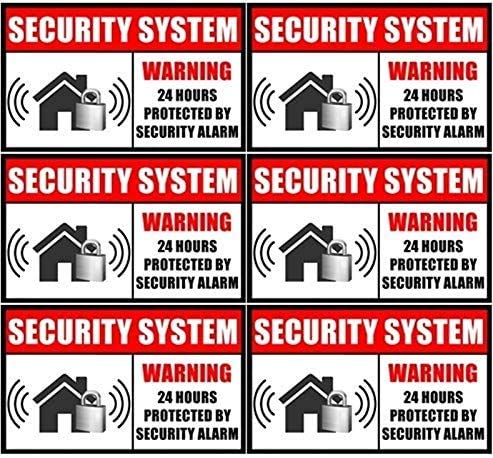 6 Pack 3.54x2.24 Inch Self-Adhesive Security Alarm Stickers for Windows & Doors - Indoor/Outdoor Burglar Deterrent Decals for Home & Business Protection | Perfect for Apartments, Offices, and Retail Stores