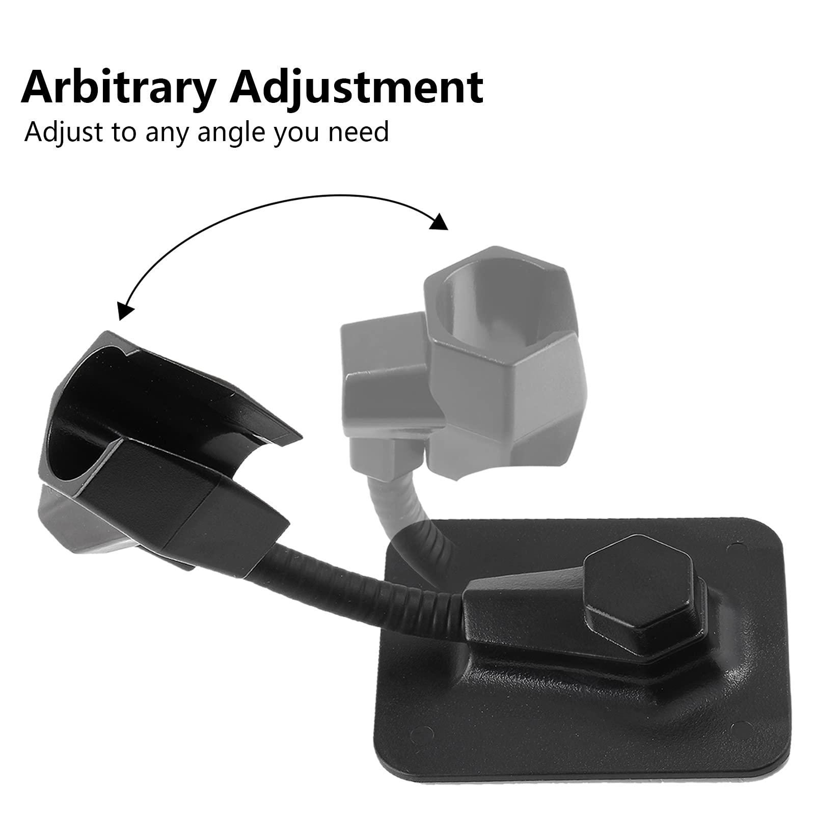 BokWin 2-Pack Adhesive Shower Head Holder - Adjustable No-Drill Shower Bracket for Handheld Shower Wand - Removable Bathroom Shower Spray Mount (Black) - Perfect for Apartments, Rentals & Small Bathrooms
