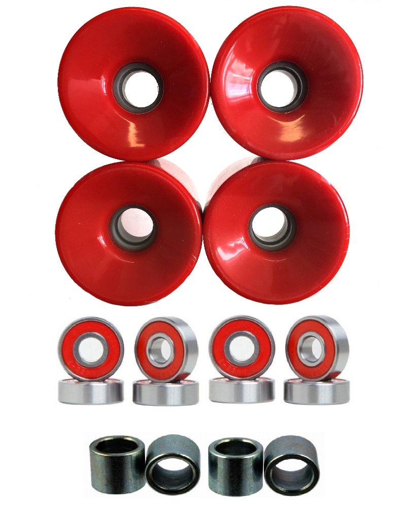 Eskape 60mm Skateboard Wheels with High-Speed Bearings & Precision Spacers - Perfect for Cruising, Longboarding & Street Skating