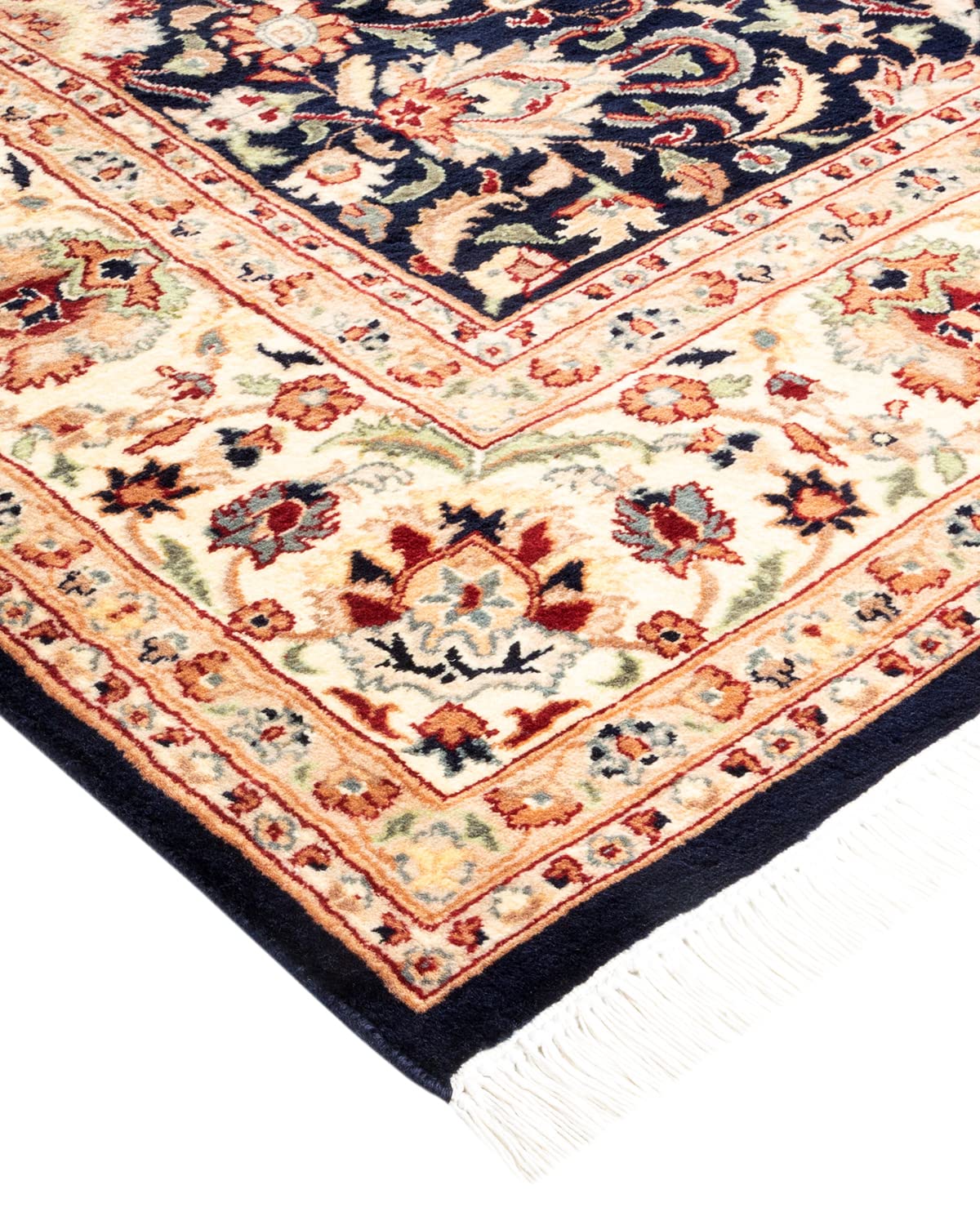 Handmade Blue Oriental Mogul Wool Area Rug 6x9 - Traditional Hand-Knotted One-of-a-Kind Design for Living Room, Bedroom & Home Decor