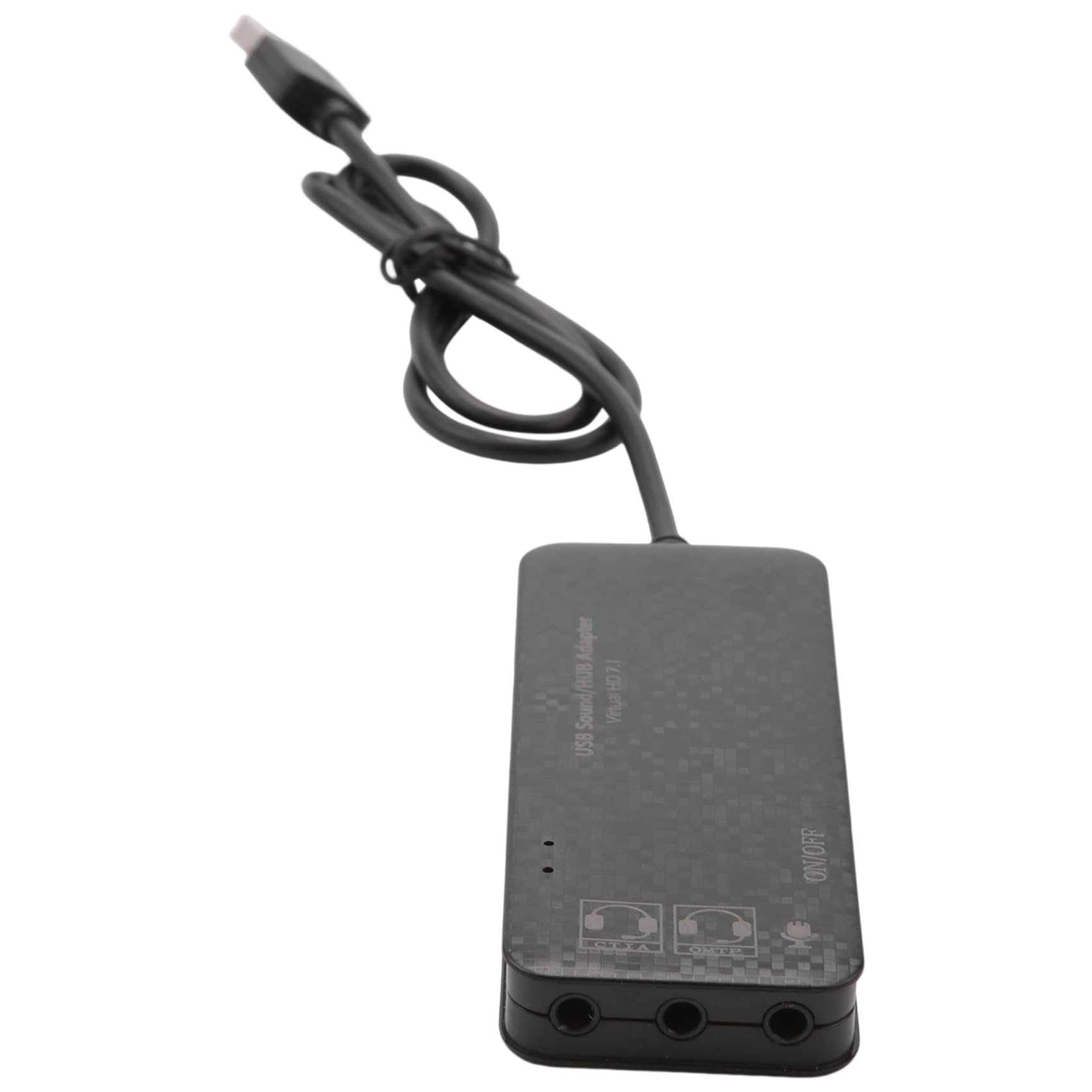LIGUSTRUM 3-Port USB 2.0 Hub with 7.1 Channel External Sound Card & Headset/Microphone Adapter for PC - Black | Perfect for Gaming, Streaming & Conference Calls