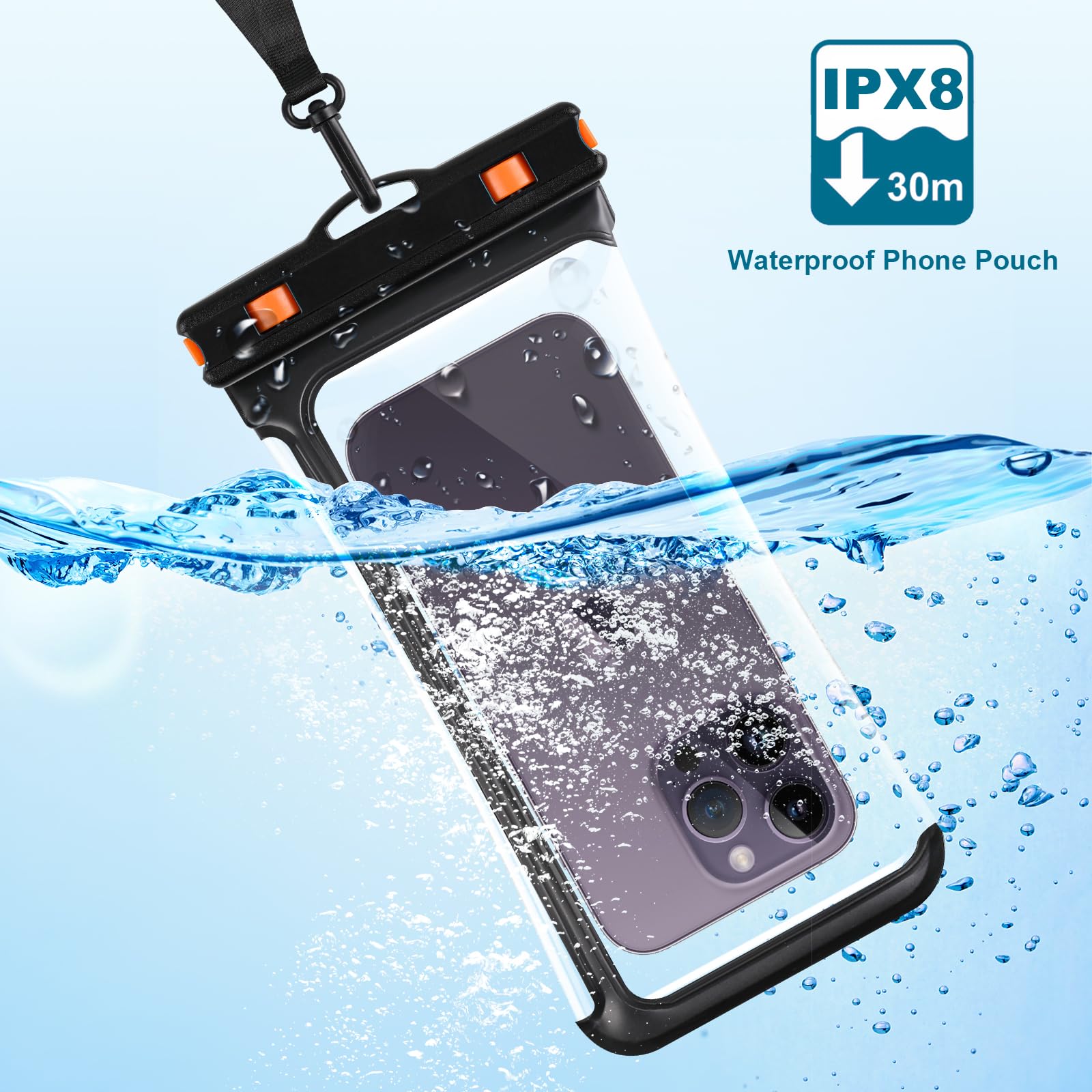 Waterproof Phone Pouch IPX8 - Universal Dry Bag for iPhone 15 Pro Max/14 Pro/13 & Galaxy S24/S23 Ultra (Fits Up to 6.9