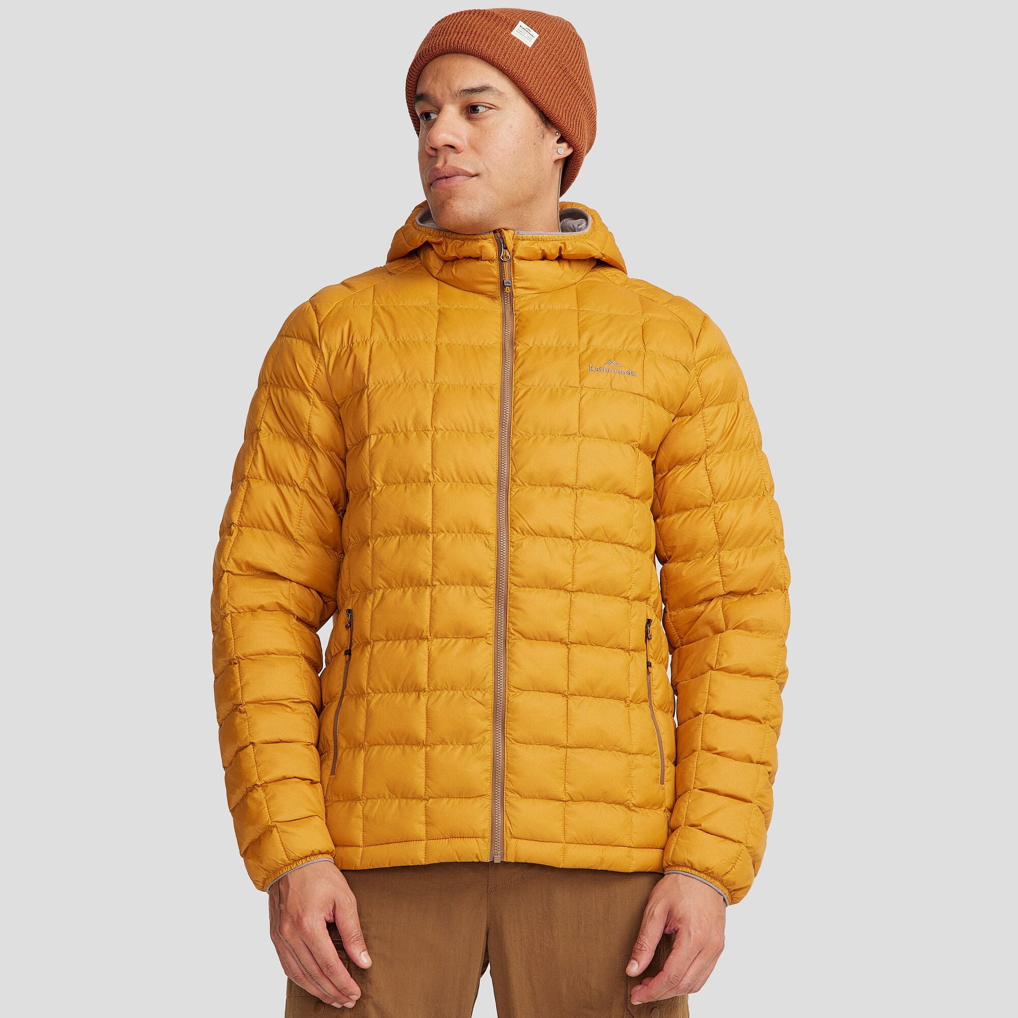Men's Heli Insulated Hooded Jacket - Waterproof Winter Coat for Outdoor Activities | Golden Oak | Perfect for Hiking, Skiing & Cold Weather Adventures