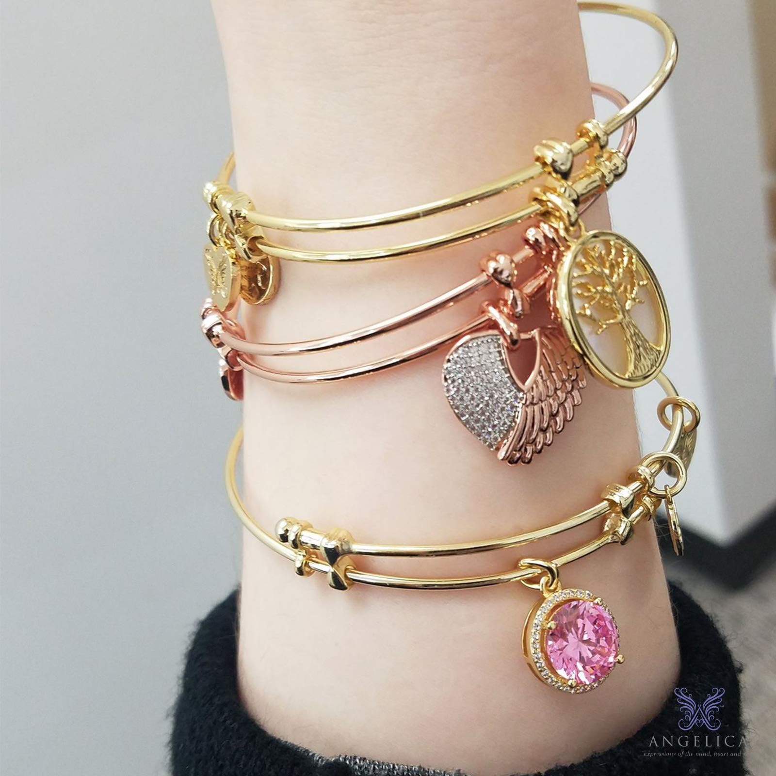 Brass Anchor Adjustable Bangle Bracelet - 7.25