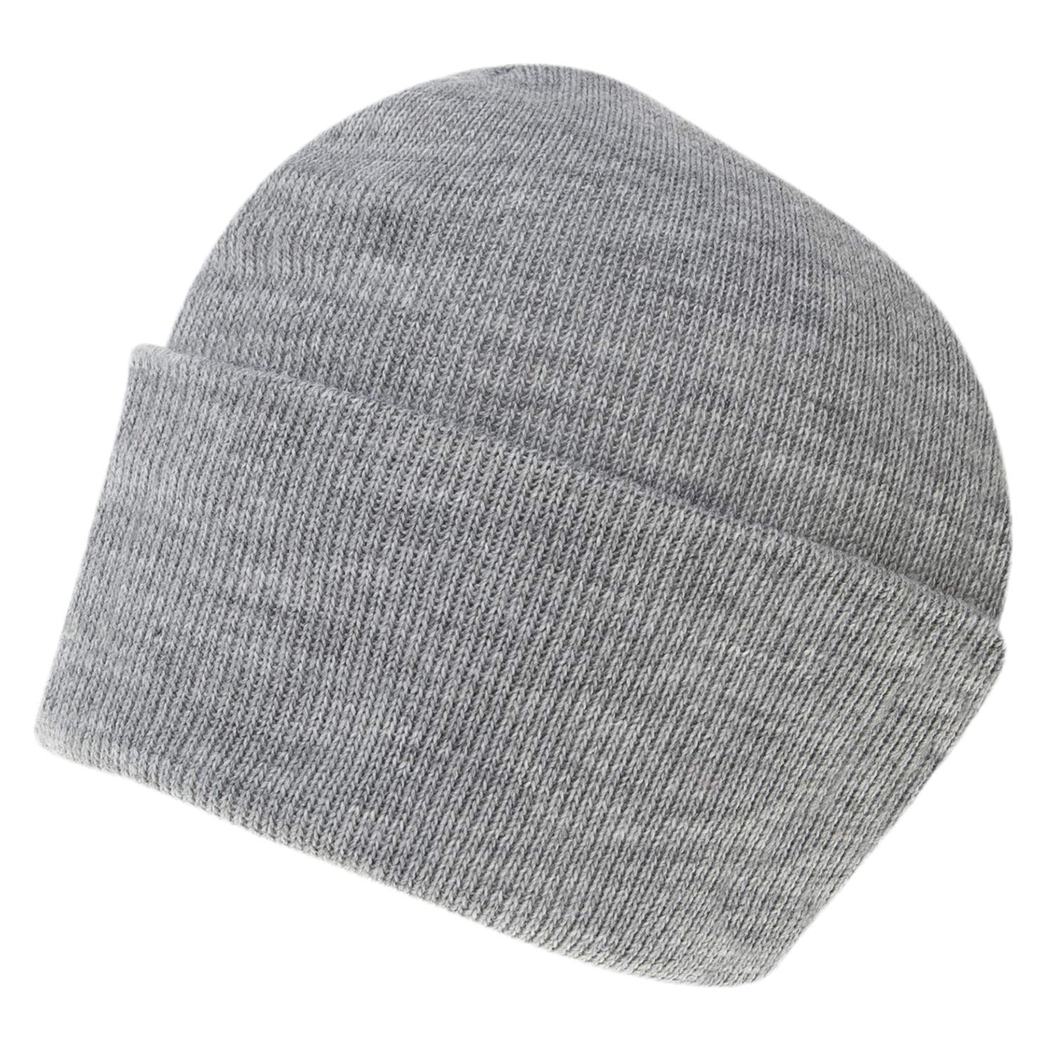 Light Grey Heather Thinsulate Ski Hat - 12 Pack - Made in USA - Warm Winter Beanie for Skiing, Snowboarding & Outdoor Activities