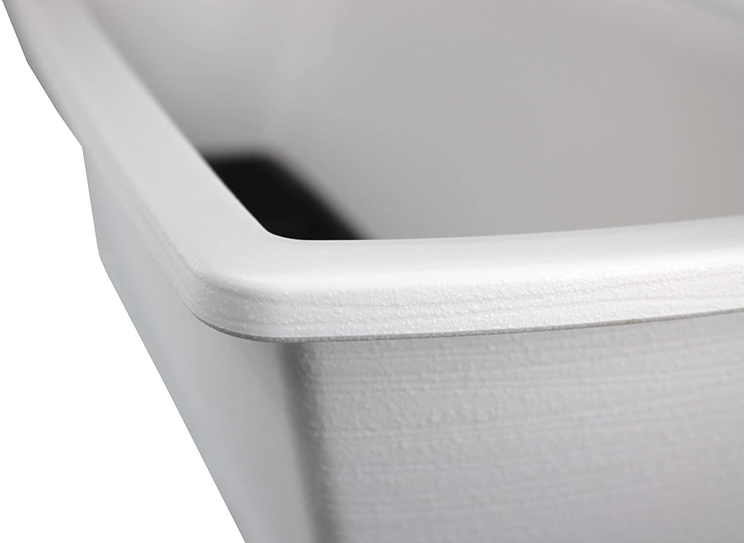 Iris Ohyama 531275 White 65cm Long Rectangular Planter with Drainage System - Indoor/Outdoor Gardening Flower Pot for Balcony, Patio, and Home Decor