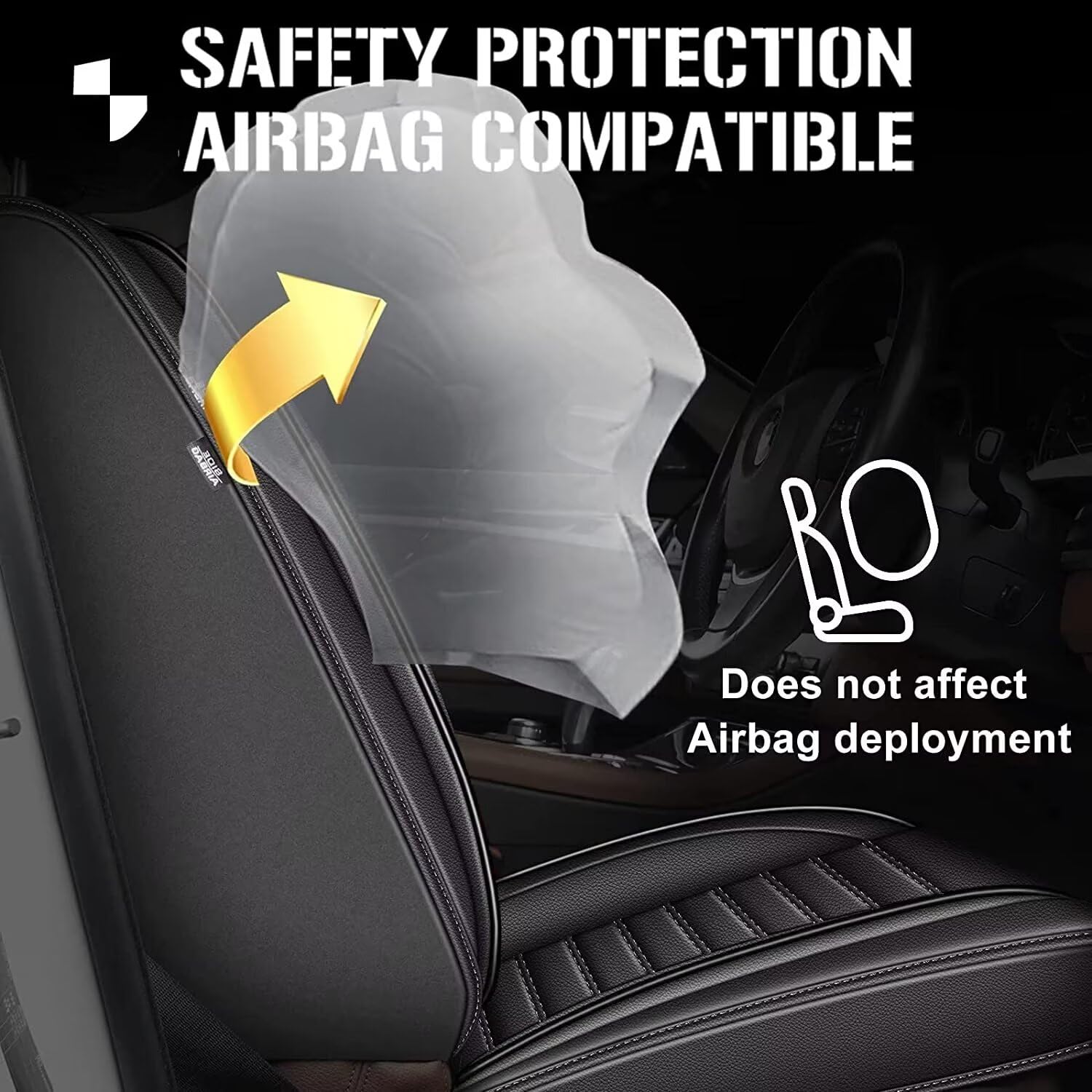 Premium TTX LIGHTING Custom Fit Car Seat Covers for Honda Civic 2003-2015 - Faux Leather with Airbag Compatibility (2 Front Seats, Black) | Perfect for Daily Commuting & Road Trips