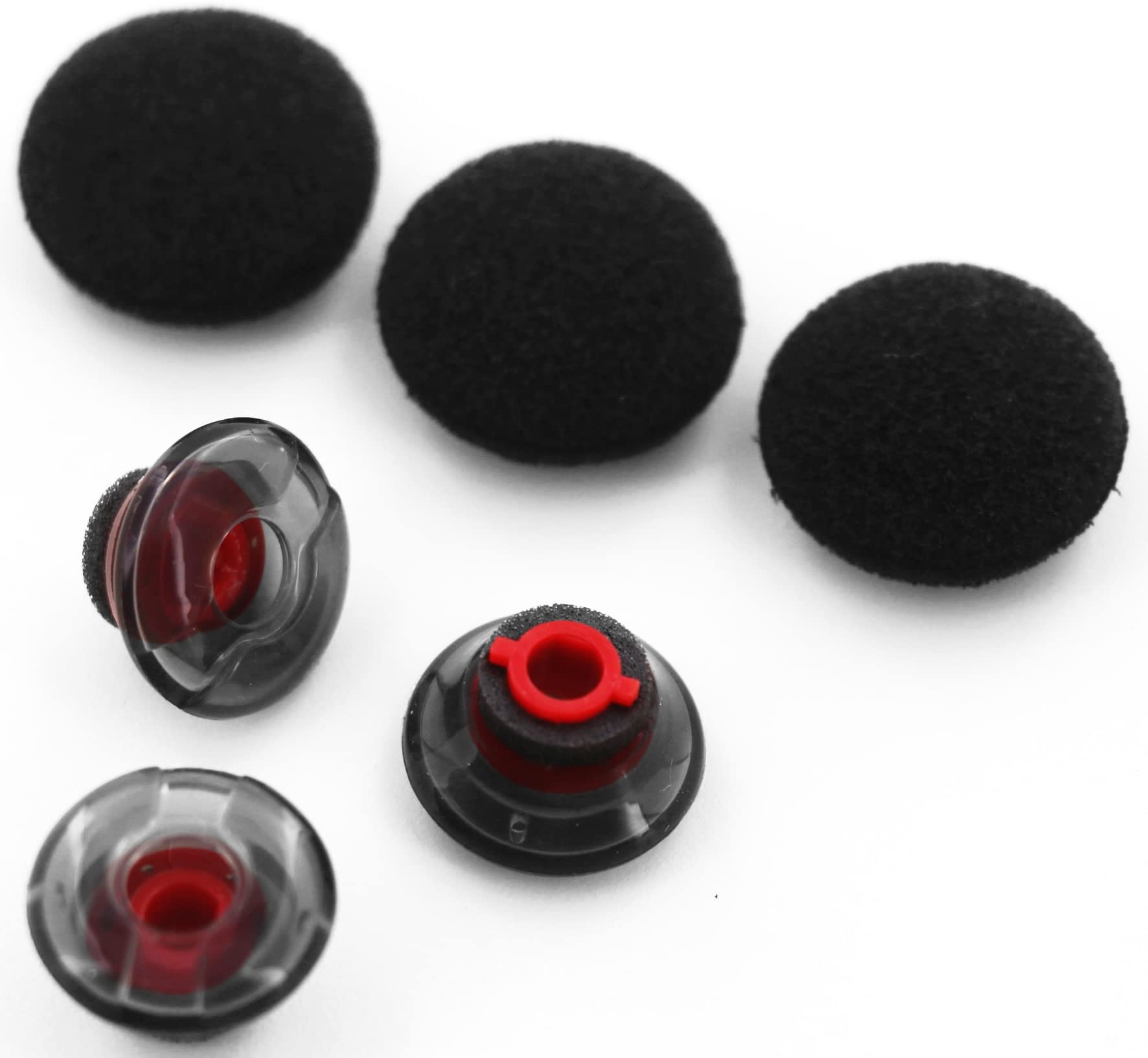 A-Focus Voyager 5200 Replacement Ear Tips Set - Comfortable Foam Earbuds & Silicone Ear Gels for Plantronics Voyager 5200 5210 5220 Headset - Medium Size (M) Gray - 3 Pcs - Perfect for Office Calls, Driving & Noise Isolation