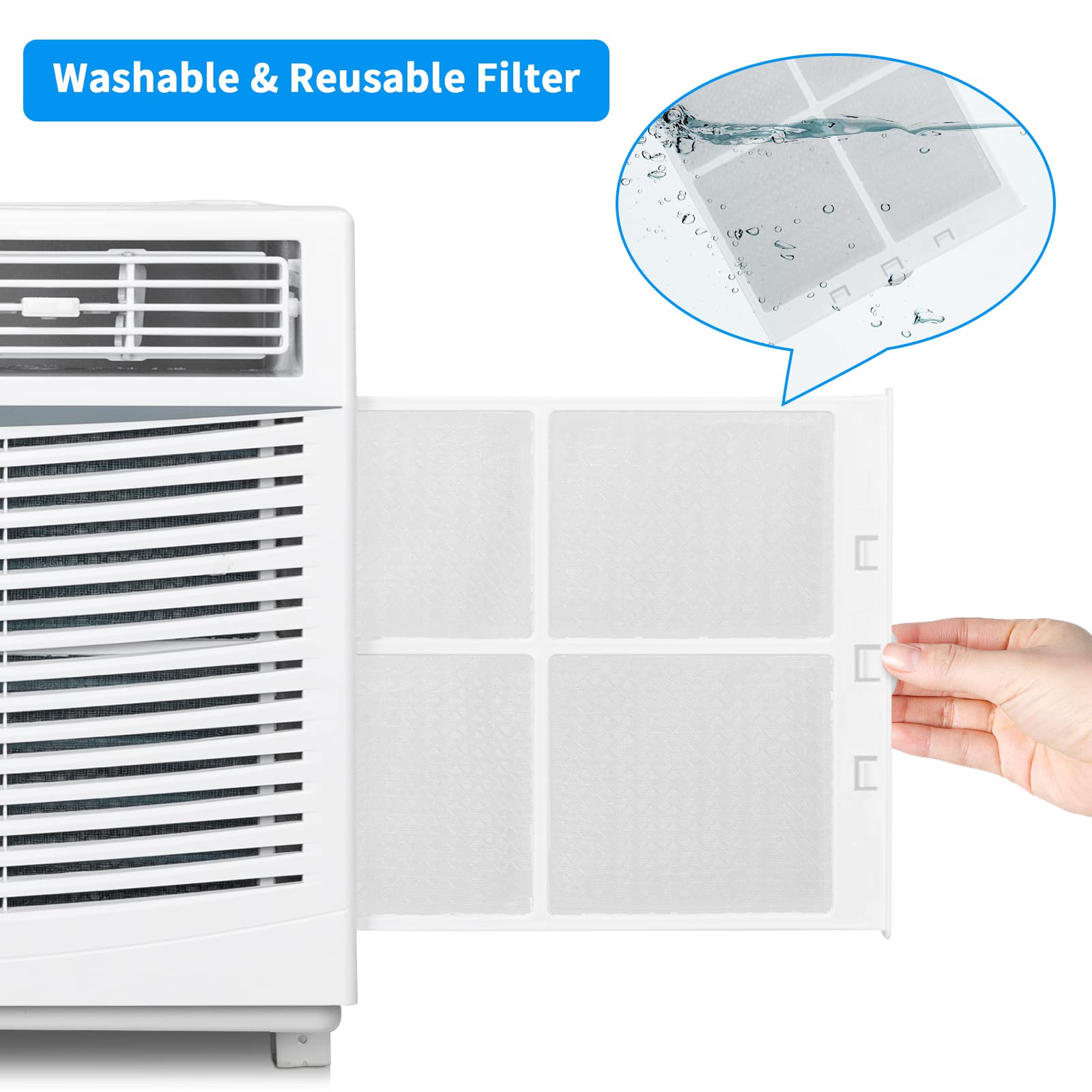 Bonnlo 6000 BTU Smart WiFi Window Air Conditioner - Energy Efficient Cooling for Rooms Up to 250 Sq.Ft - Remote Control & Timer - 115V White - Perfect for Bedrooms, Home Offices & Small Apartments