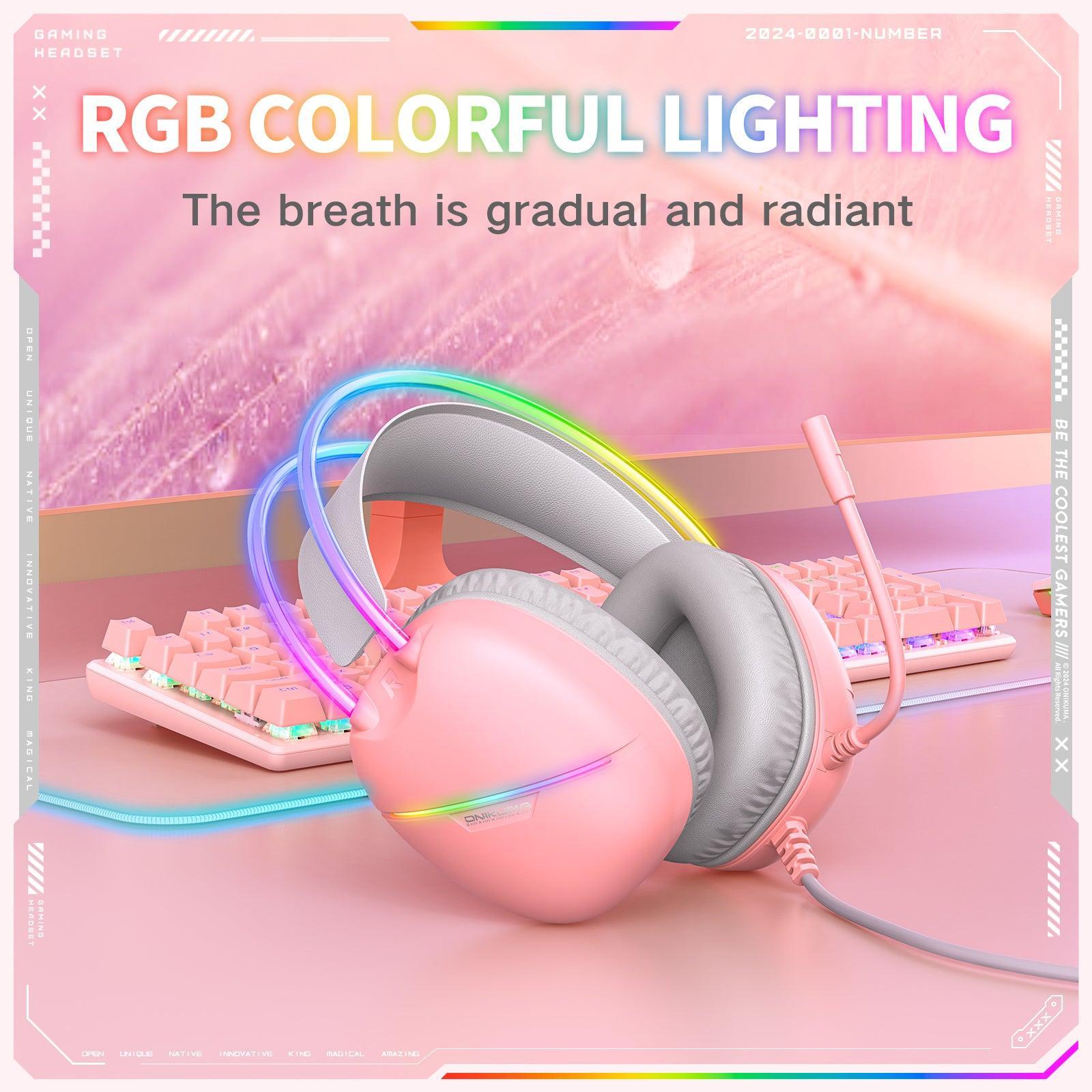 ONIKUMA X33 Gaming Headset with Microphone - Wired USB/3.5mm Noise Cancelling Headphones for PC, PS4, PS5, Xbox, Switch, Mobile - Comfortable Over-Ear Design for Long Gaming Sessions, Streaming & Online Classes