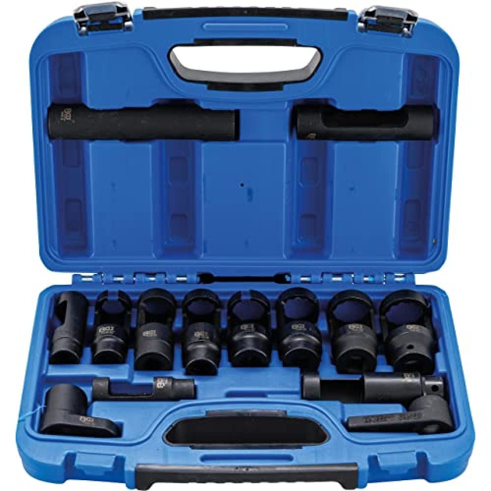 BGS 1149 Oxygen Sensor Socket Set - 14 Piece Automotive Tool Kit for O2 Sensor Removal & Installation | Perfect for Mechanics & DIY Car Repairs