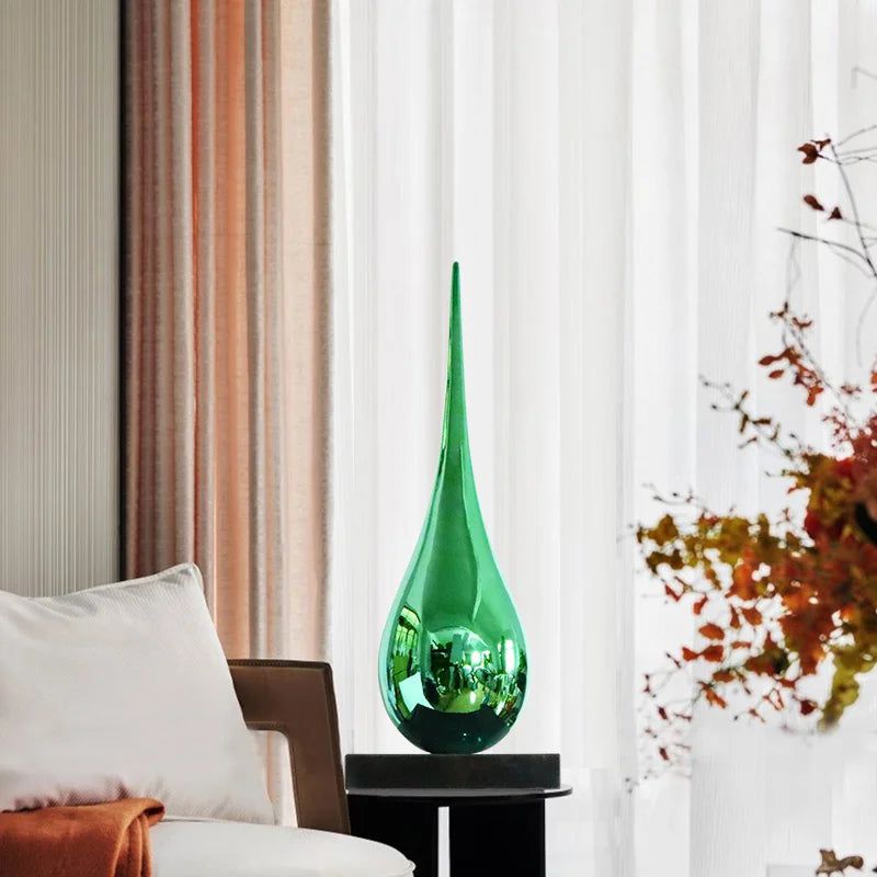 Elegant Water Drop Electroplated Ornament - Modern Home Decor for Living Room, Bedroom & Office - Perfect Gift for Housewarming and Holidays