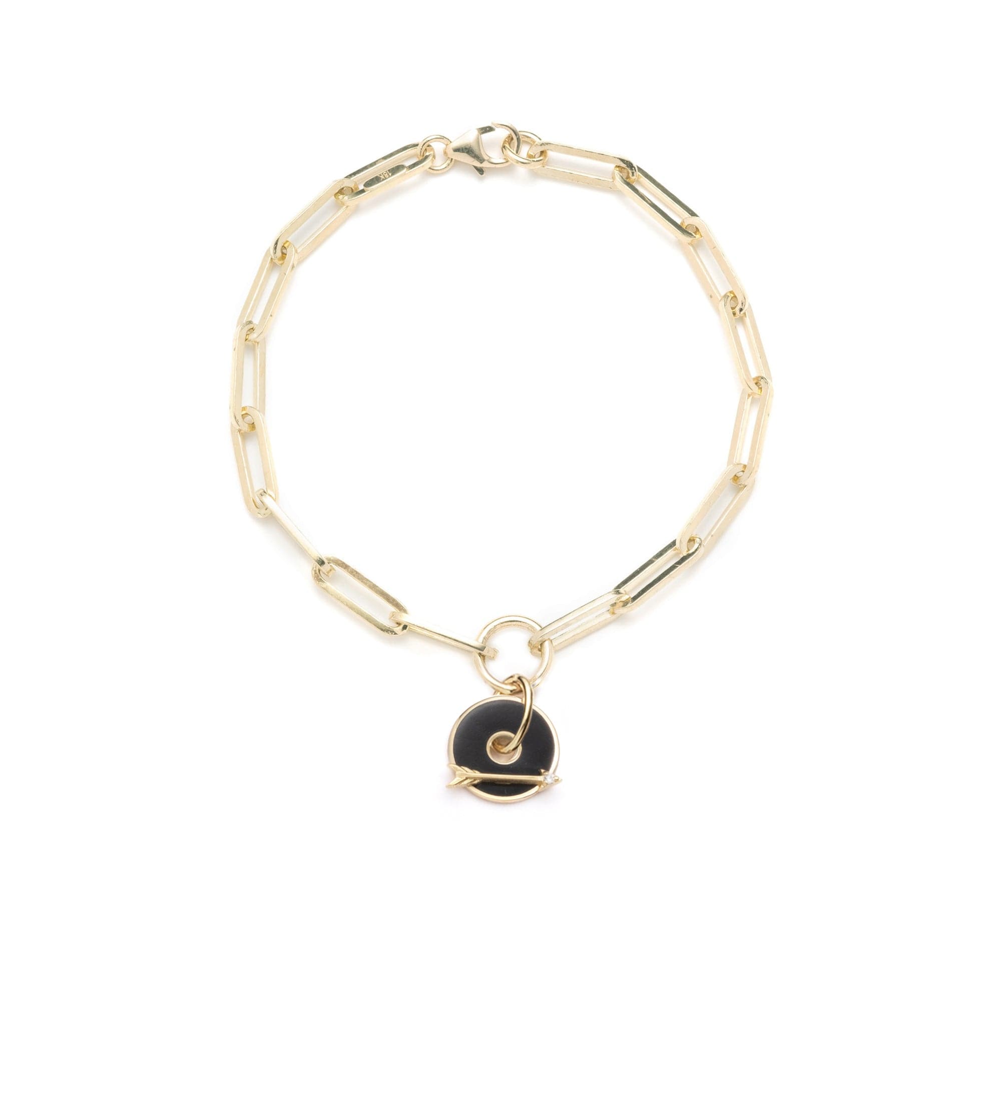 Black Arrow Dream: Classic Disk FOB Clip Chain Bracelet for Women - Elegant Fashion Jewelry for Parties, Dating & Everyday Wear