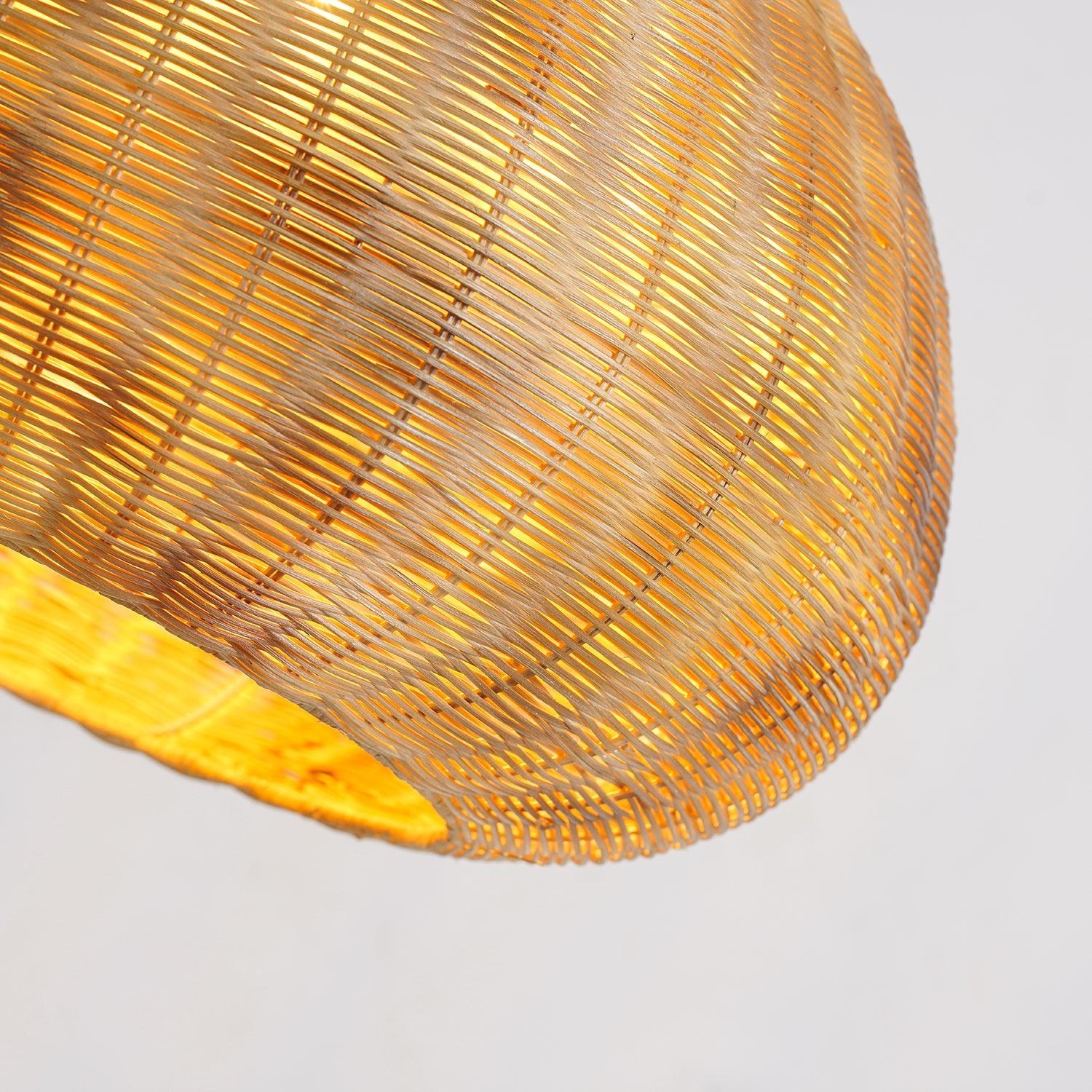 Bamboo Camden Pendant Light - Modern Natural Hanging Lamp for Kitchen Island, Dining Room & Bedroom Lighting