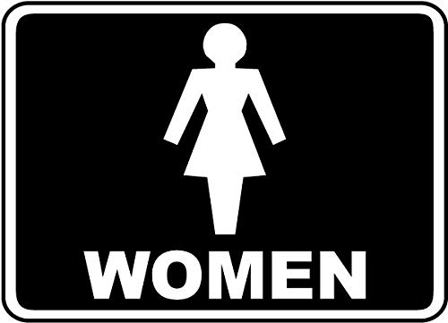 Vinyl Stickers Bundle - Safety & Warning Signs, Warehouse Stickers, Women Restroom Sign A3 - 3 Pack (3.5