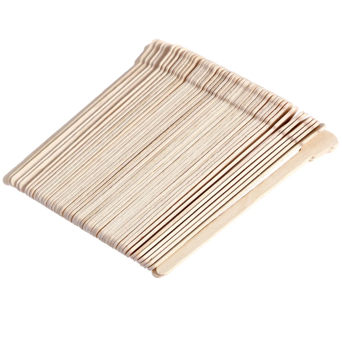 50pcs Wooden Waxing Spatulas - Professional Wax Applicator Sticks for Eyebrow, Face & Body Hair Removal - Ideal for Salon, Spa & Home Waxing Kits