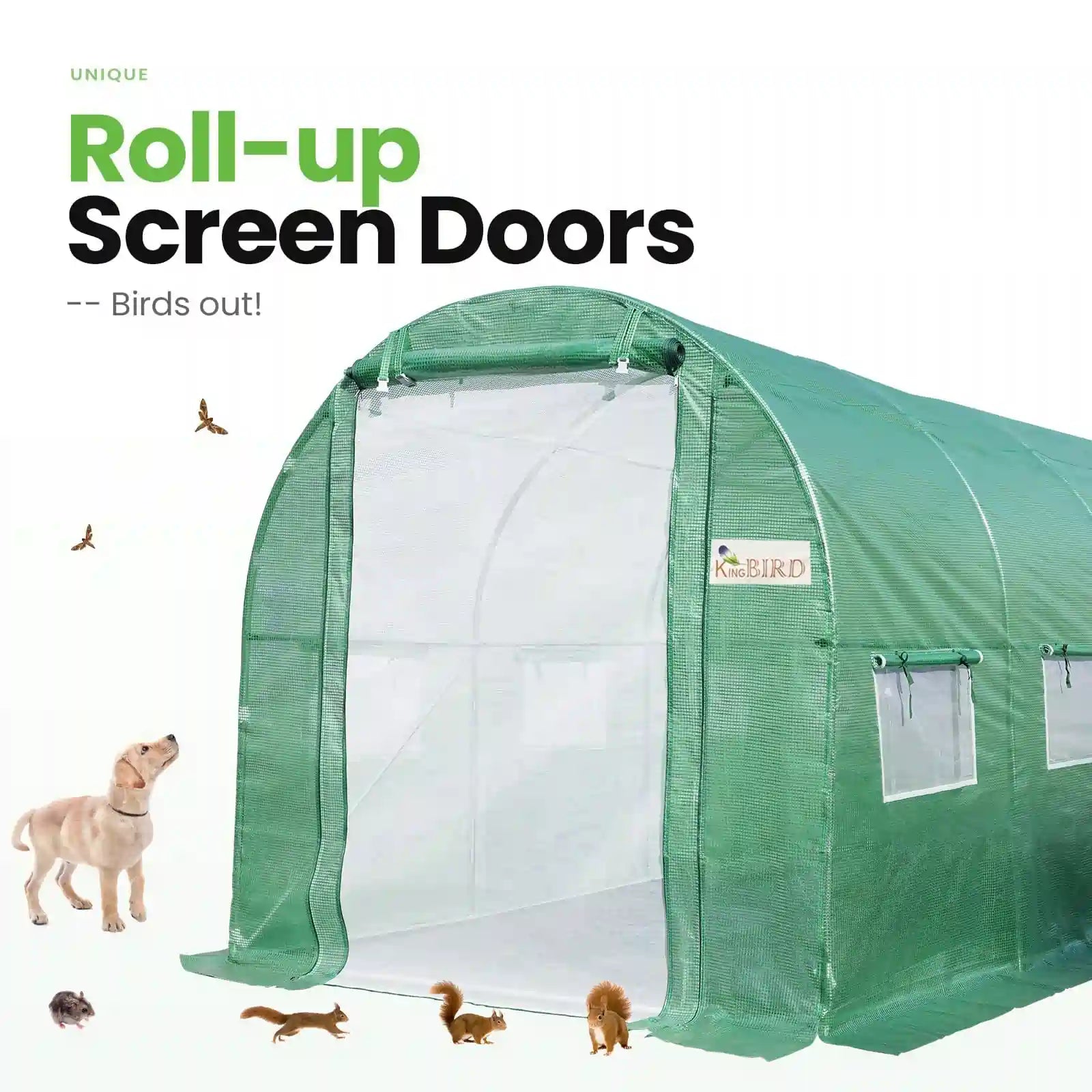 15' x 6.6' x 6.6' Walk-in Greenhouse Kit with Sturdy Frame & UV Protection - Perfect for Backyard Gardening, Plant Growing & Seed Starting