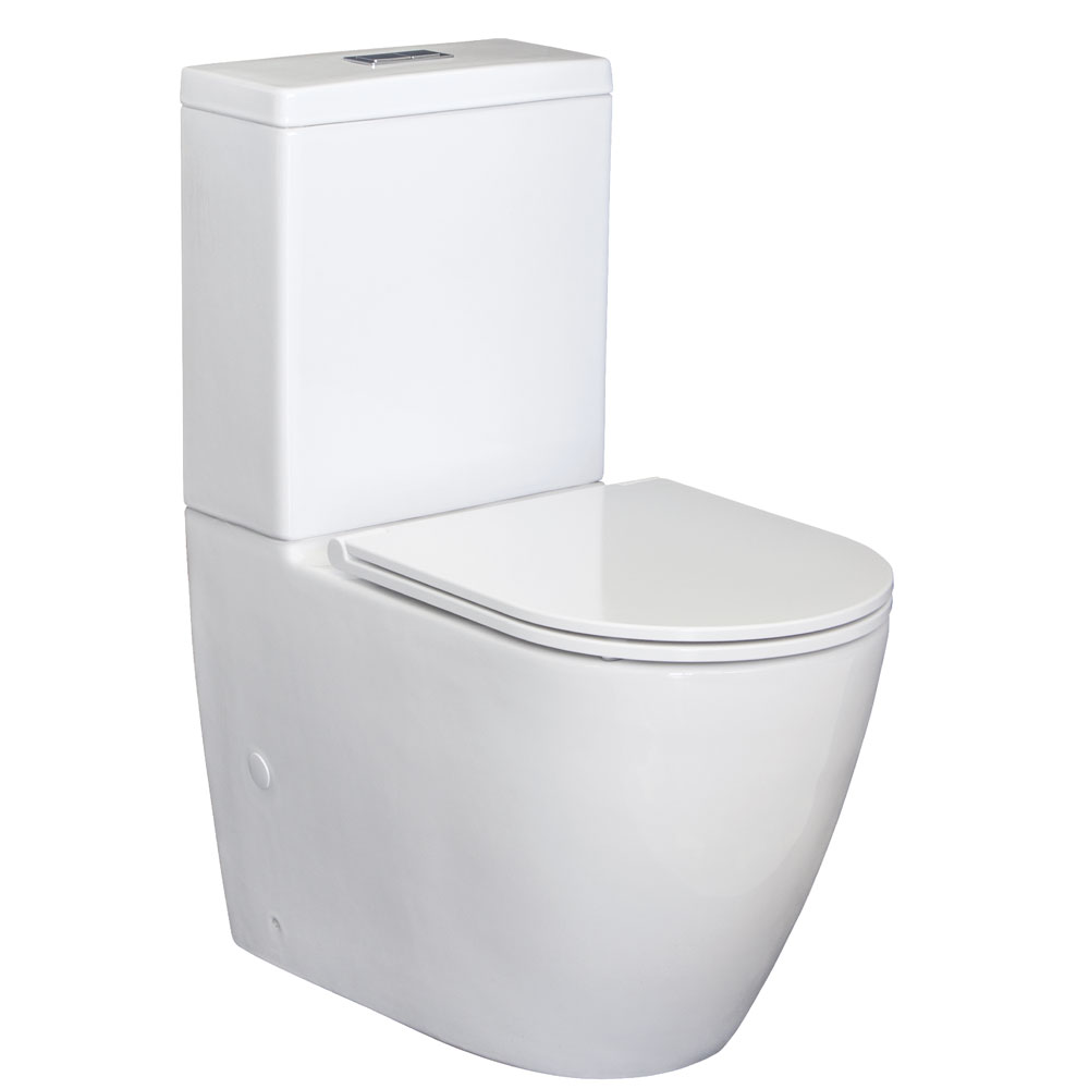 Fienza K003B 2-Piece Empire Thin Seat S-Trap Toilet Suite 160mm/230mm - Compact Bathroom Solution for Small Spaces & Modern Homes