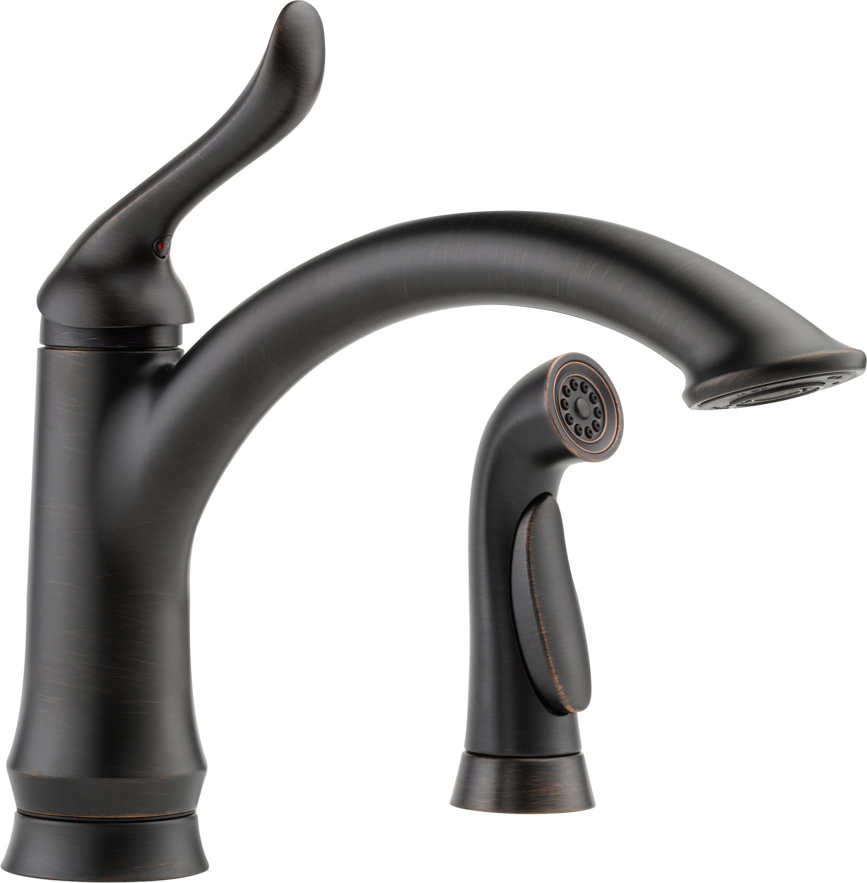 Delta Faucet Linden Single-Handle Kitchen Faucet with Pull-Down Sprayer in Oil Rubbed Bronze - High Arc Commercial Style Sink Faucet for Modern Kitchens, Dishwashing & Food Prep (Model 4453-RB-DST)