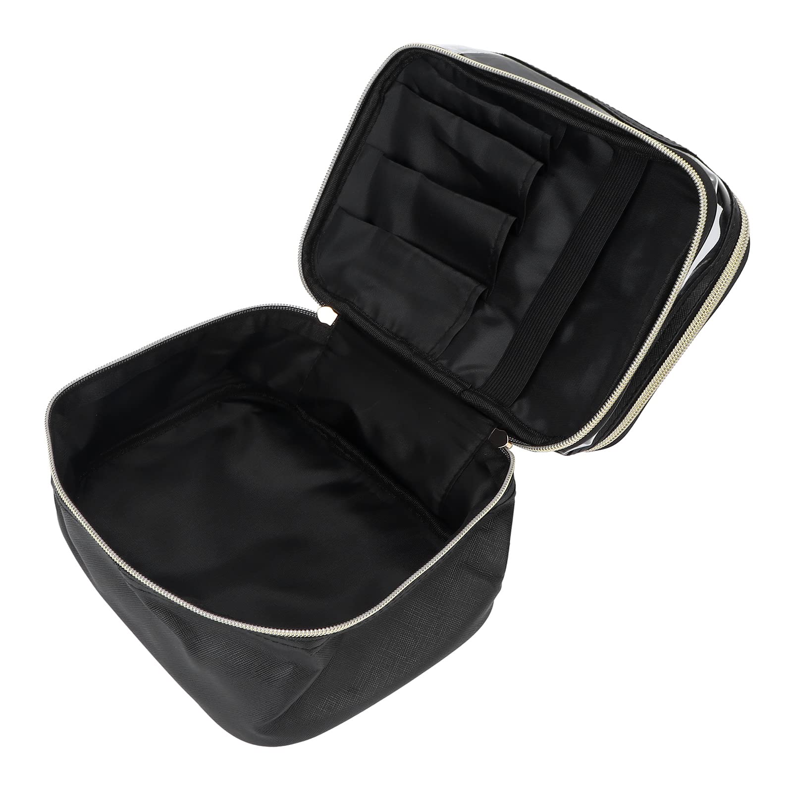 Multipurpose Transparent PVC Makeup Bag - High Capacity Double Layer Cosmetic Organizer for Travel, Gym & Daily Use | Waterproof & Durable