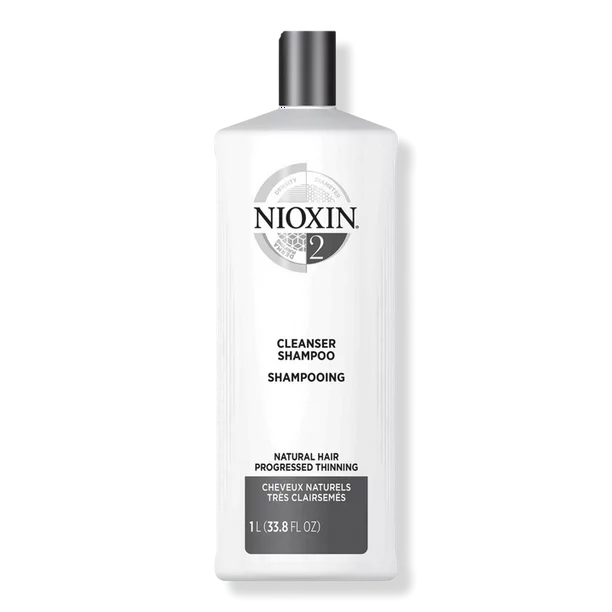 Nioxin System 2 Cleanser Shampoo for Natural Hair with Progressive Thinning - 10oz | Volumizing & Strengthening Treatment for Thinning Hair | Daily Use for Healthier, Fuller-Looking Hair