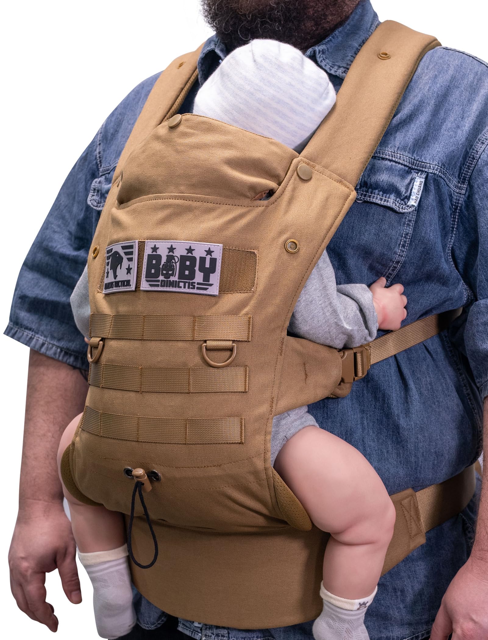Ergonomic Baby Carrier for Infants to Toddlers (8-33 lbs) - Lightweight Military-Grade Design with Lumbar Support for Parents - Coyote Brown - Perfect for Hiking, Travel and Everyday Parenting