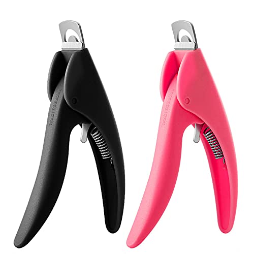 Professional Acrylic Nail Clippers Set of 2 - Sharp False Nail Trimmer & Nail Tip Cutter for Artificial Nails, Manicure Tools (Red/Black/Traditional) - Perfect for Salon, Home Nail Art & DIY Manicures