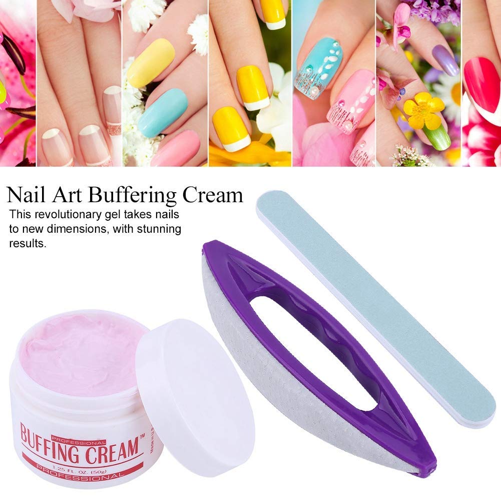 3 Pcs Nail Art Kit - Buffing Cream, Nail Brush Polish & Polishing Strips for Professional Manicure Pedicure | Salon-Grade Nail Care Tools for Home & Spa Use | Perfect for DIY Nail Art & Nail Polish Application