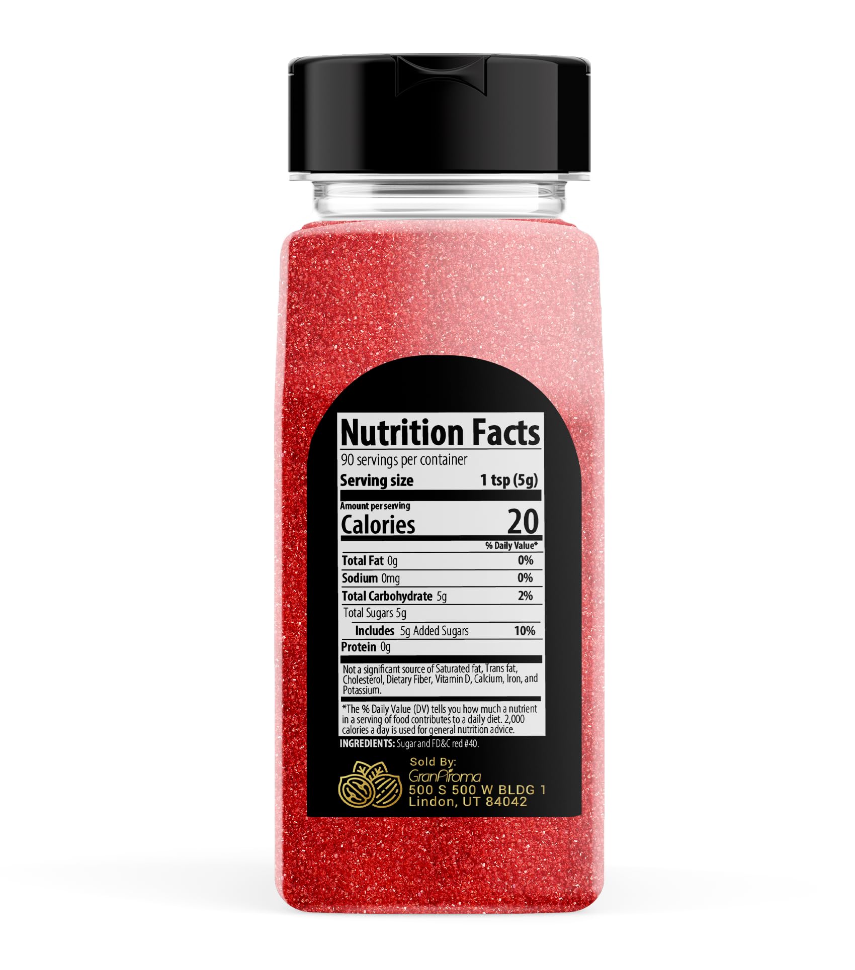 GranAroma Red Sanding Sugar for Decorating Cookies, Cakes & Sweets - Edible Sparkling Sugar for Baking, Desserts & Party Treats - Perfect for Holiday Baking, Wedding Cakes & DIY Desserts