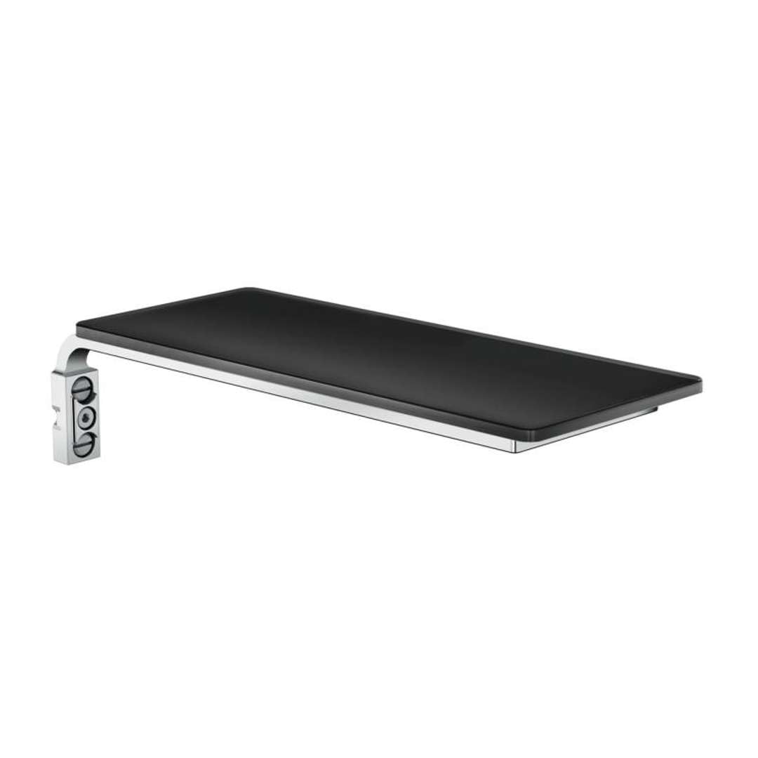 Hansgrohe Casetta E Glass Soap Dish Replacement Part - Black/Chrome - Bathroom Accessory for Modern Sink Countertop Organization