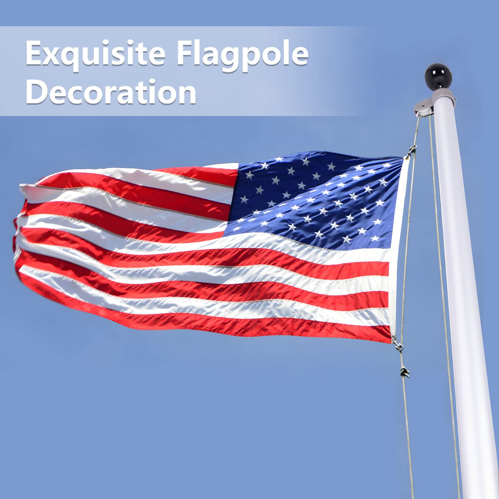 Flag Pole Ball Topper Ornament - 1/2