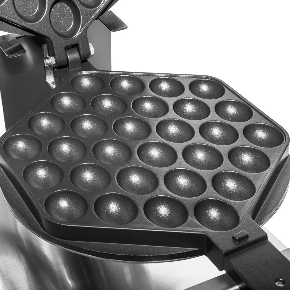 Professional Stainless Steel Electric Bubble Waffle Maker with Manual Thermostat - 110V 1.4kW for Home, Cafe & Dessert Shops - Perfect for Bubble Waffles, Egg Puffs & Hong Kong Style Snacks