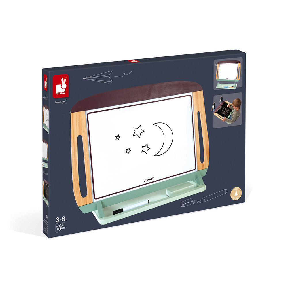 White and Blackboard Table Top Easel - Dual-Sided Portable Drawing Board for Kids & Artists - Perfect for Home, Classroom, and Studio Use